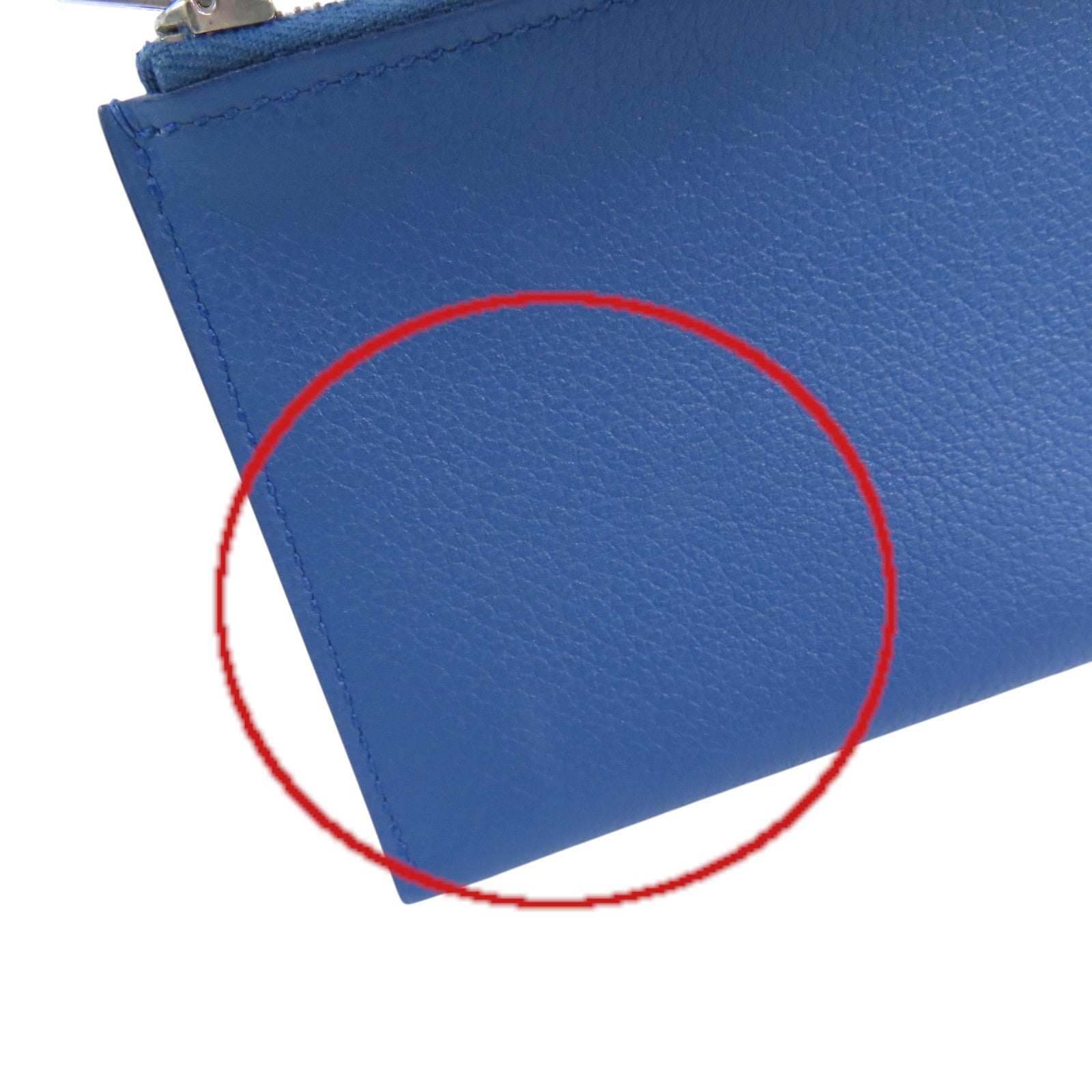 HERMES 【激減優惠】Evercolor皮革Passant Logue Wallet銀扣長錢包