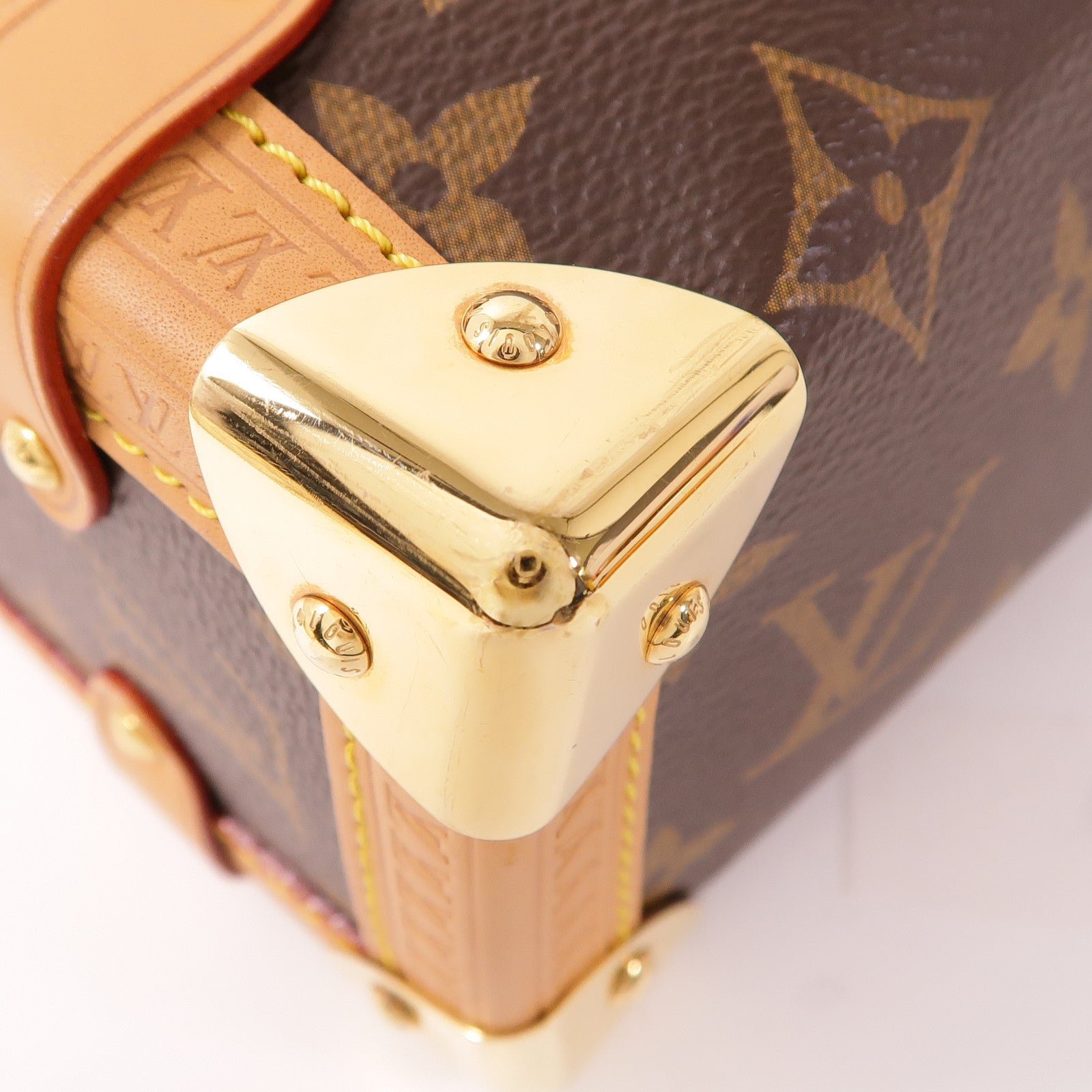 LOUIS VUITTON Monogram Side Trunk金扣手挽肩背兩用袋