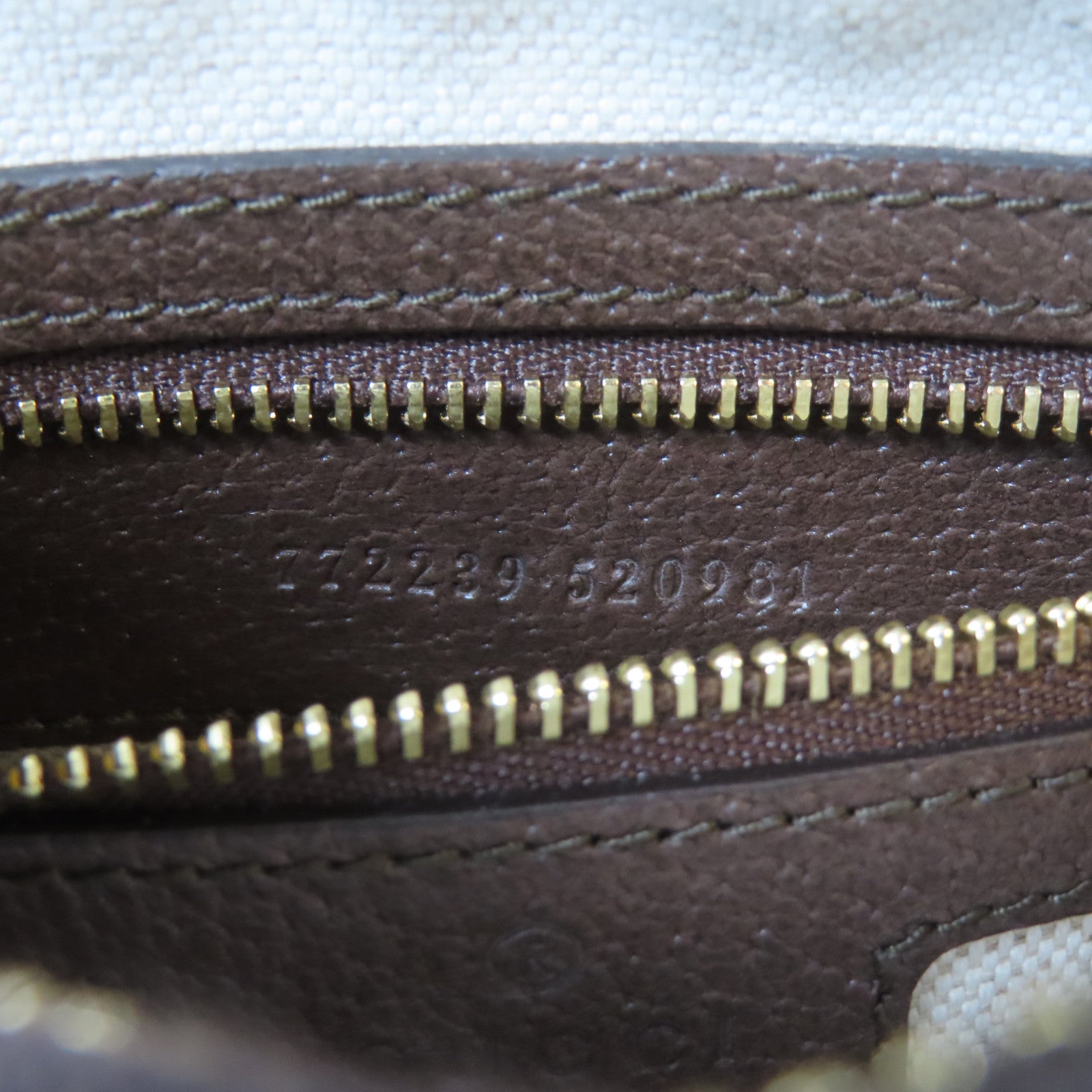 GUCCI 塗層帆布Ophidia金扣肩背袋棕色