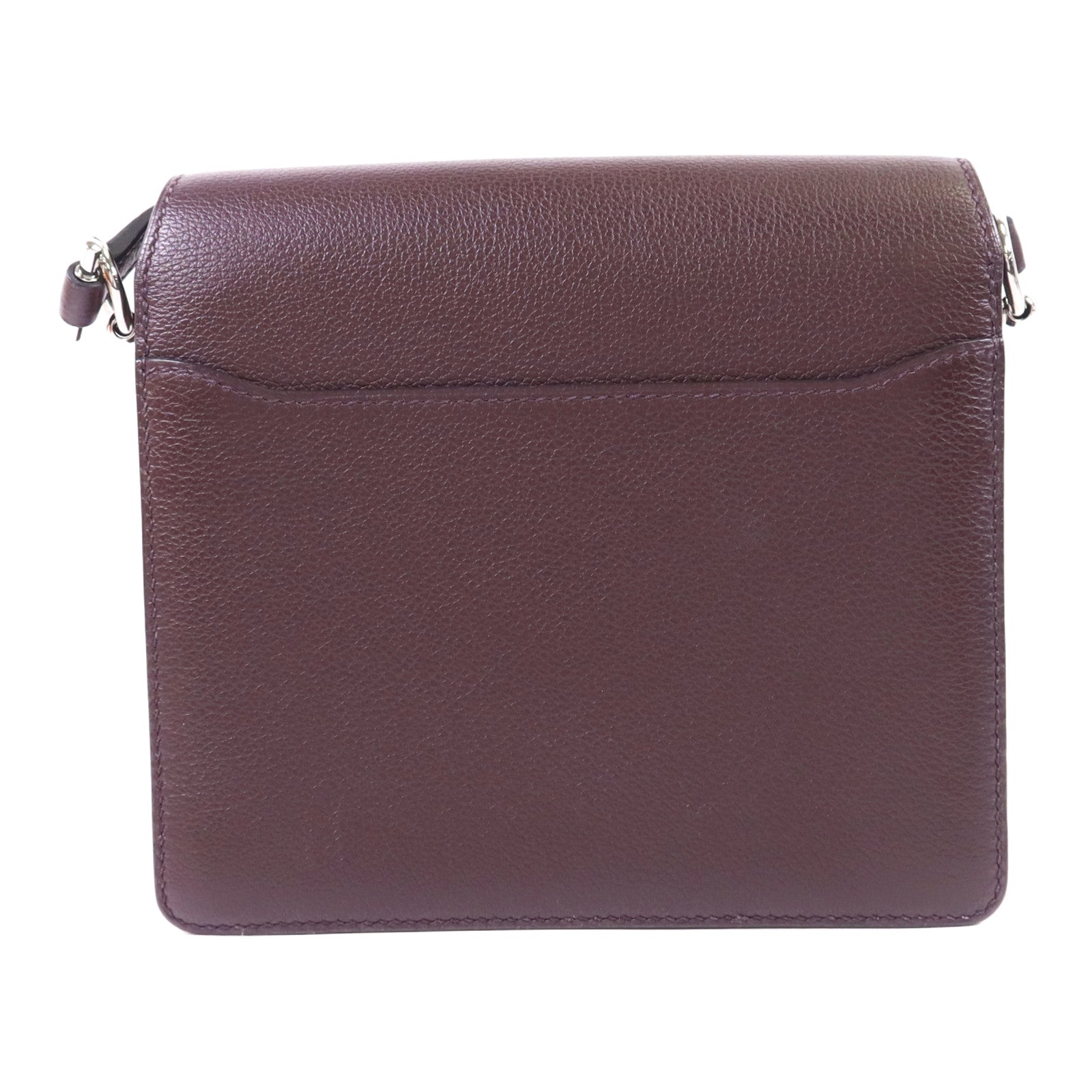 HERMES Evercolor皮革Roulis Mini銀扣肩背袋Rouge Sellier
