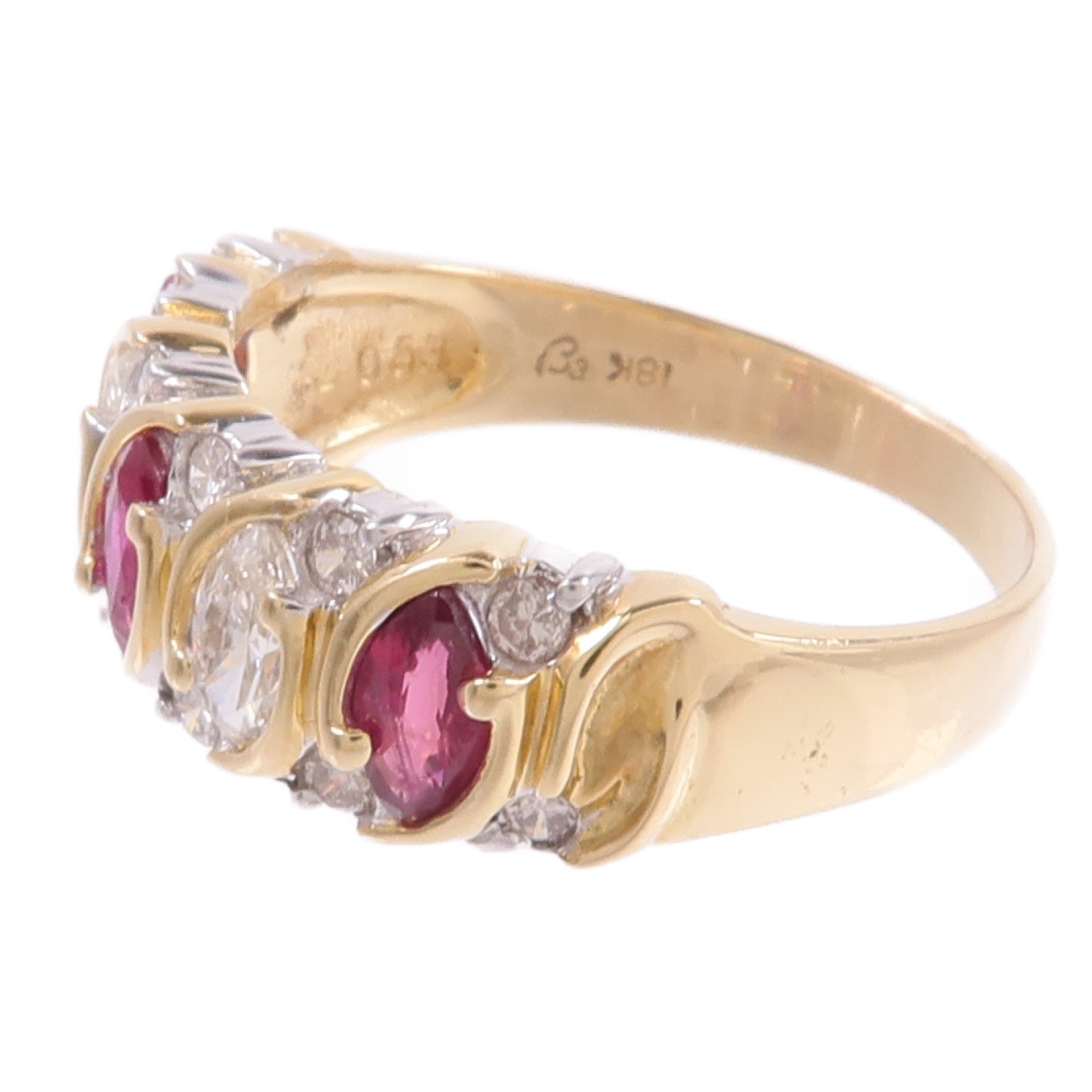 JEWELRY 18K黃金/白金Ruby Diamond Ring紅寶石/鑽石戒指