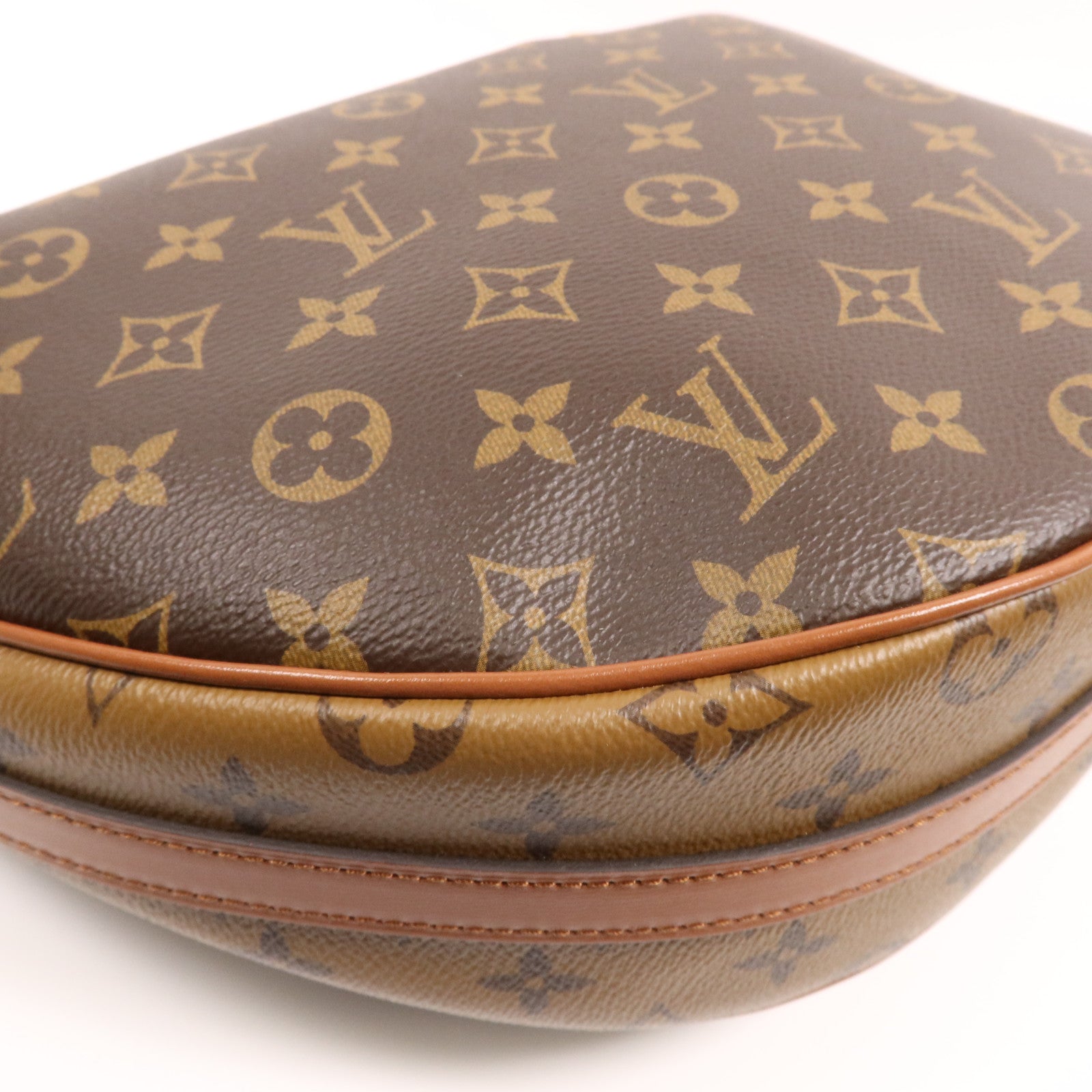 LOUIS VUITTON Monogram Reverse Loop Hobo金扣手挽肩背兩用袋棕色