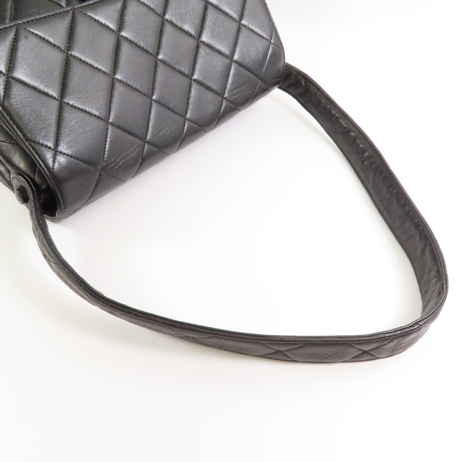 CHANEL 牛皮皮革Vintage Shoulder Bag銀扣肩背袋