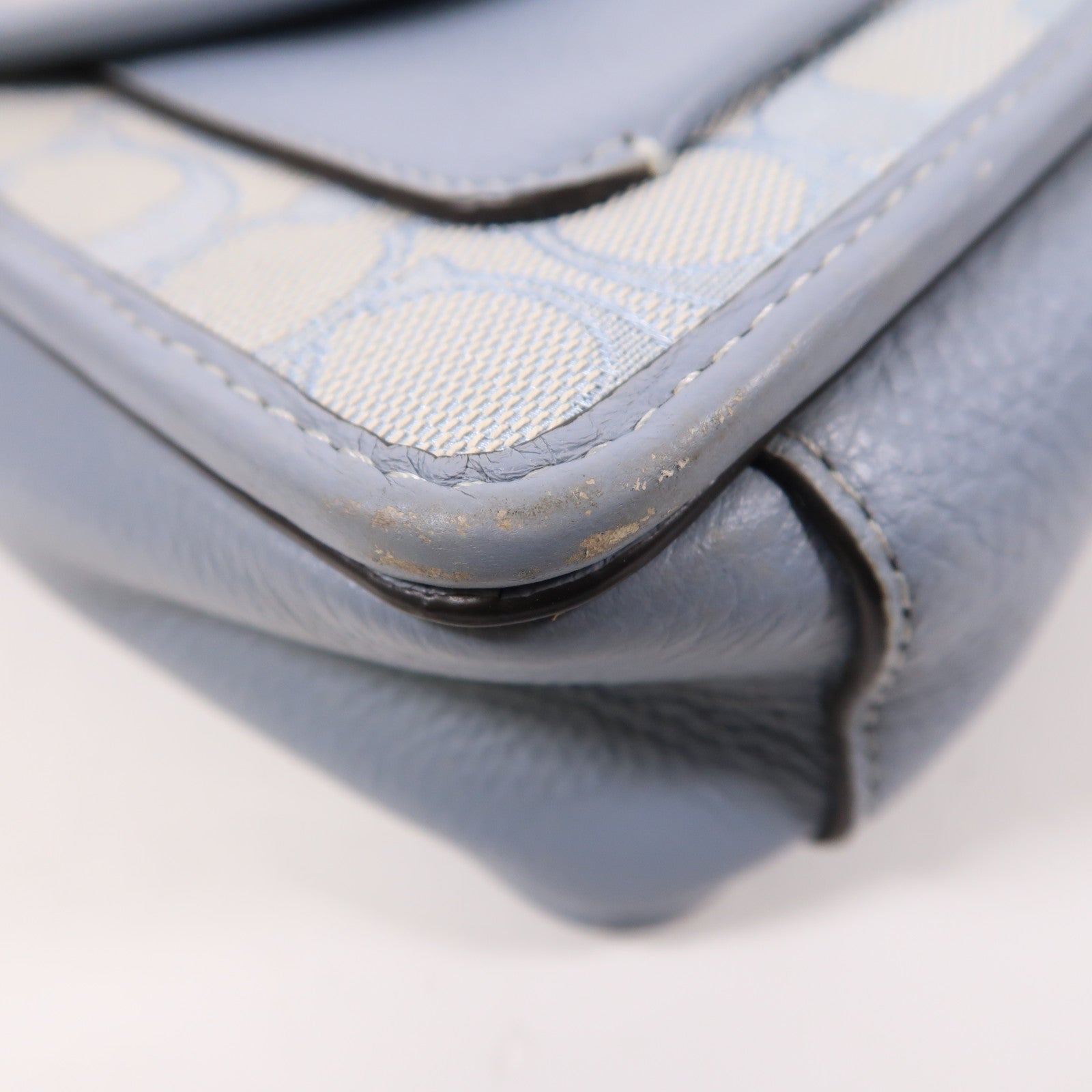 COACH 帆布Shoulder Bag銀扣肩背袋