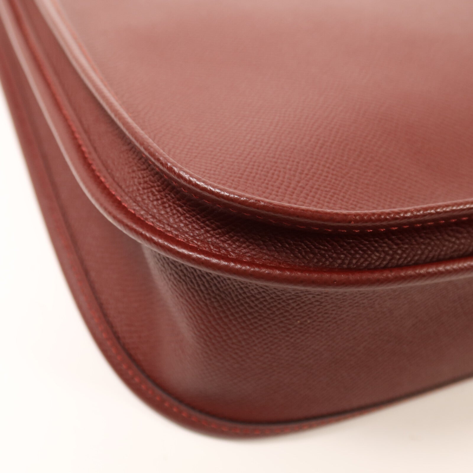 HERMES Epsom皮革Evelyne PM銀扣肩背袋Rouge H