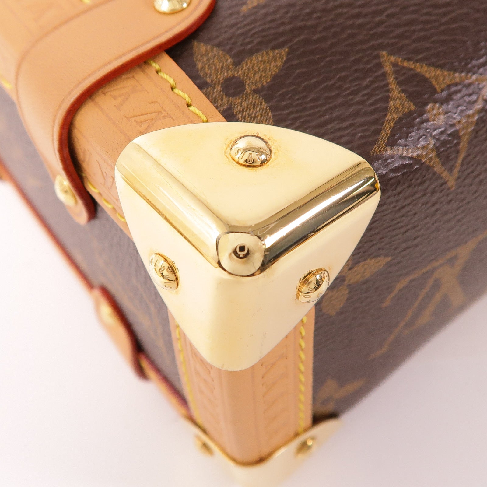 LOUIS VUITTON Monogram Side Trunk金扣手挽肩背兩用袋