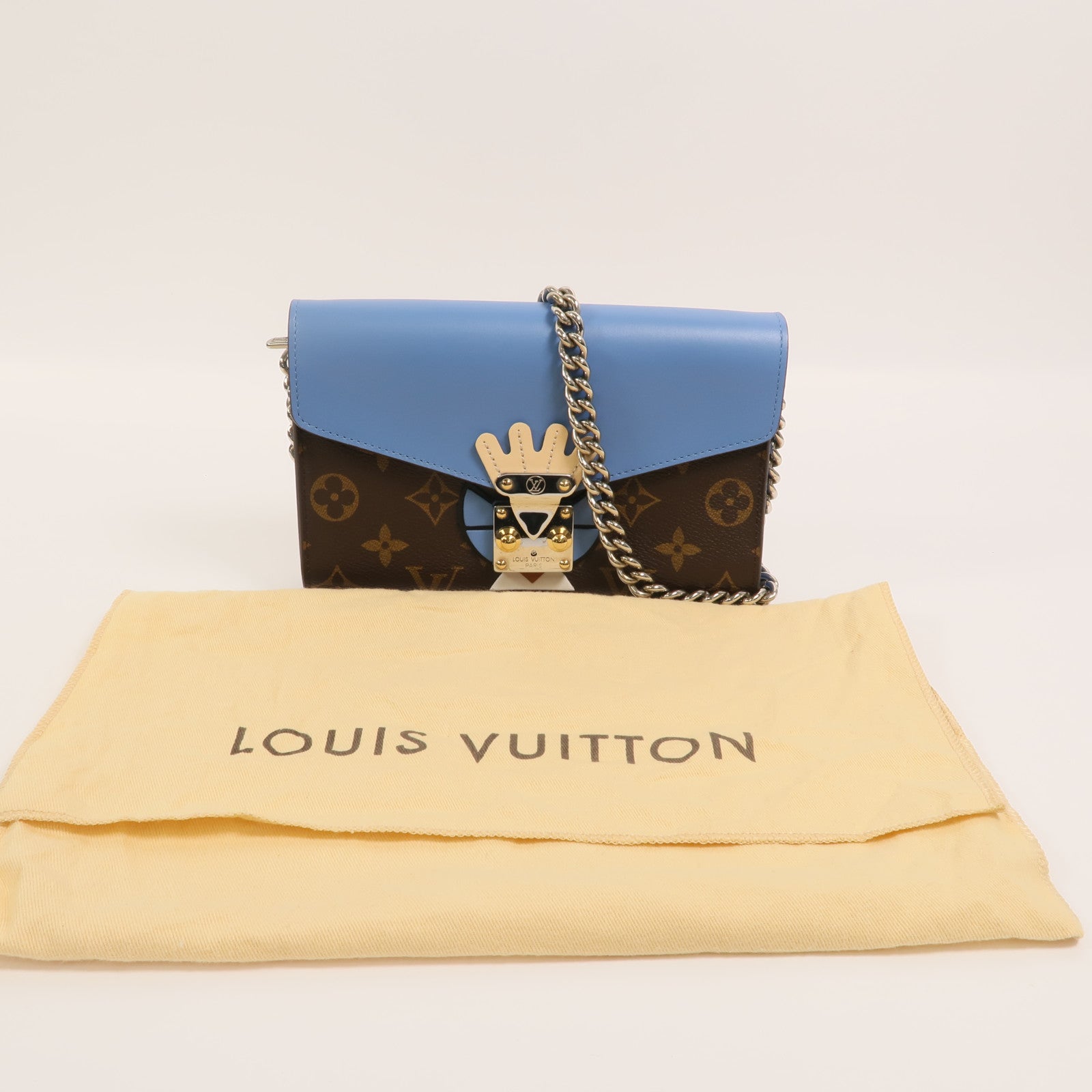 LOUIS VUITTON Monogram Tribal Mask Chain Wallet鏈帶肩背袋