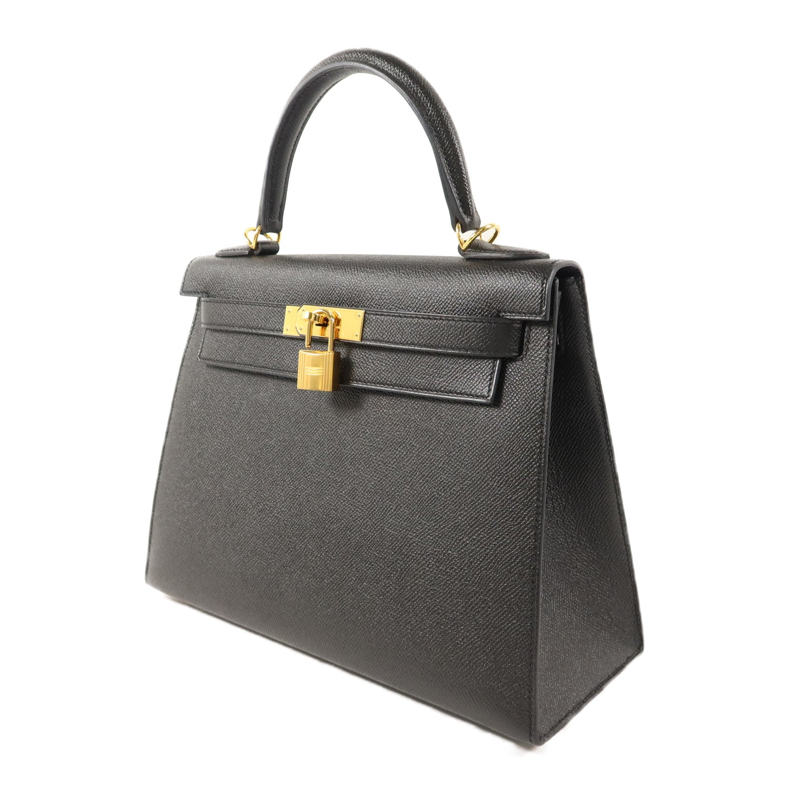 HERMES Epsom皮革Kelly 28手挽肩背兩用袋Noir
