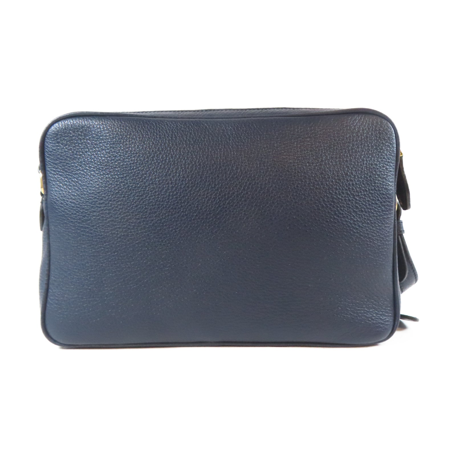 PRADA 牛皮皮革Shoulder Bag金扣肩背袋深藍色