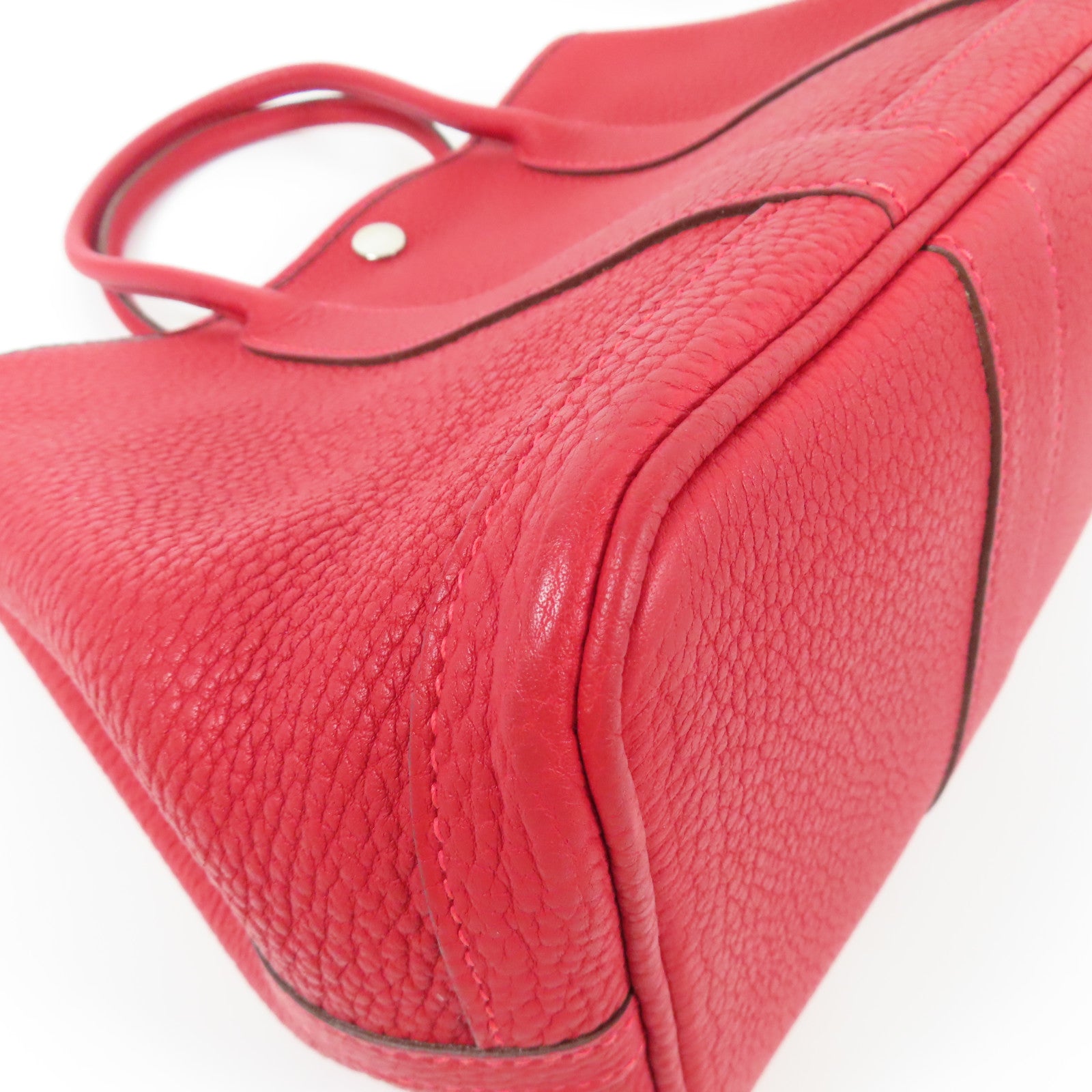 HERMES 【激減優惠】Negonda皮革Garden Party TPM銀扣手挽袋Rouge Casaque