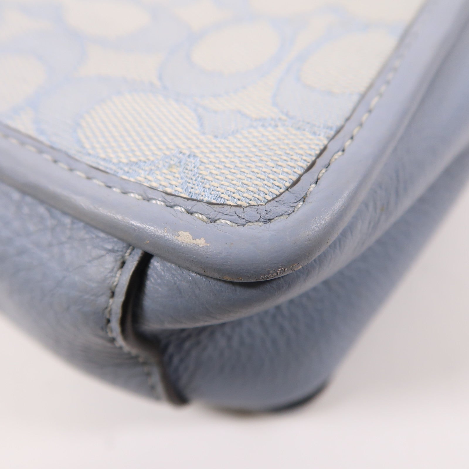 COACH 帆布Shoulder Bag銀扣肩背袋