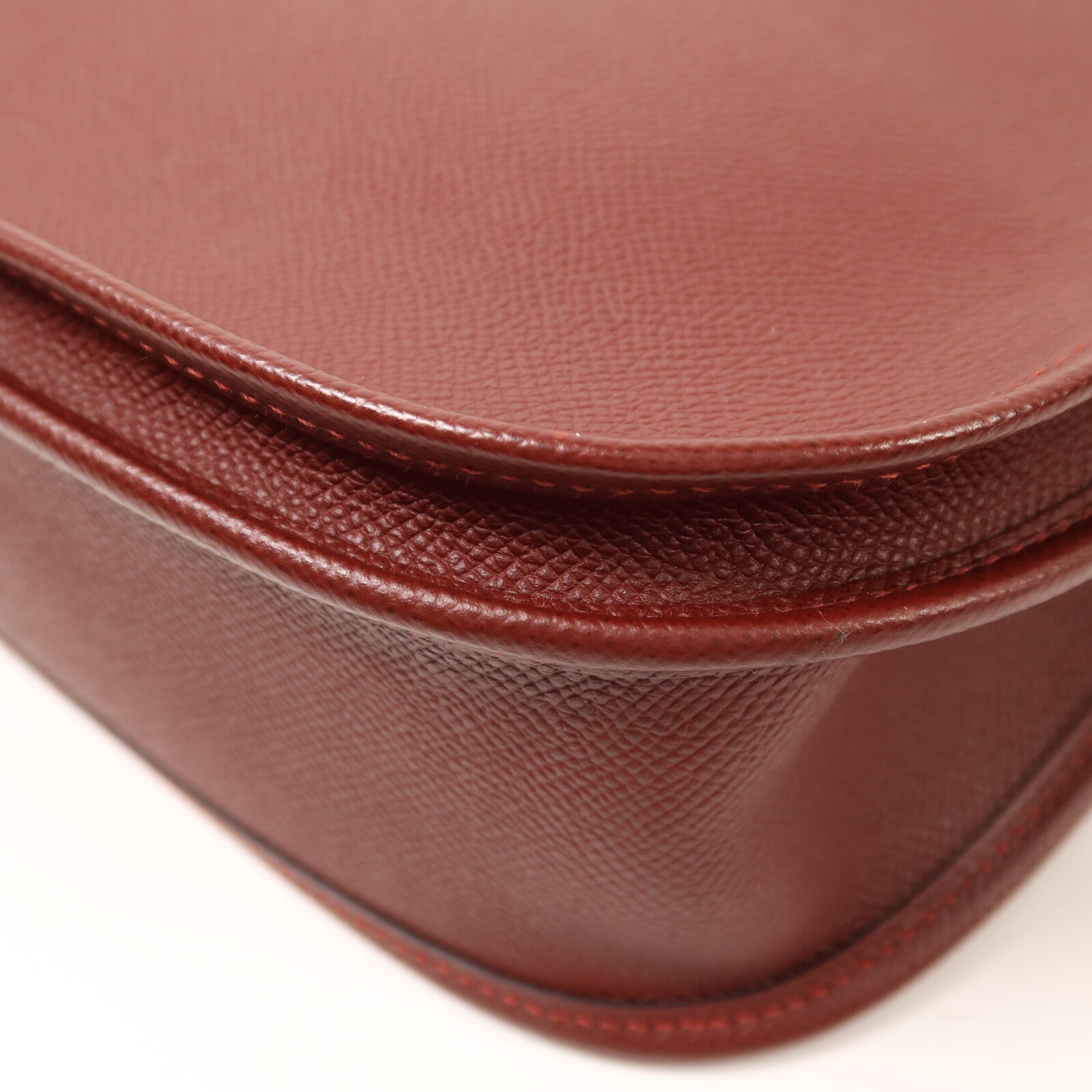 HERMES Epsom皮革Evelyne PM銀扣肩背袋Rouge H