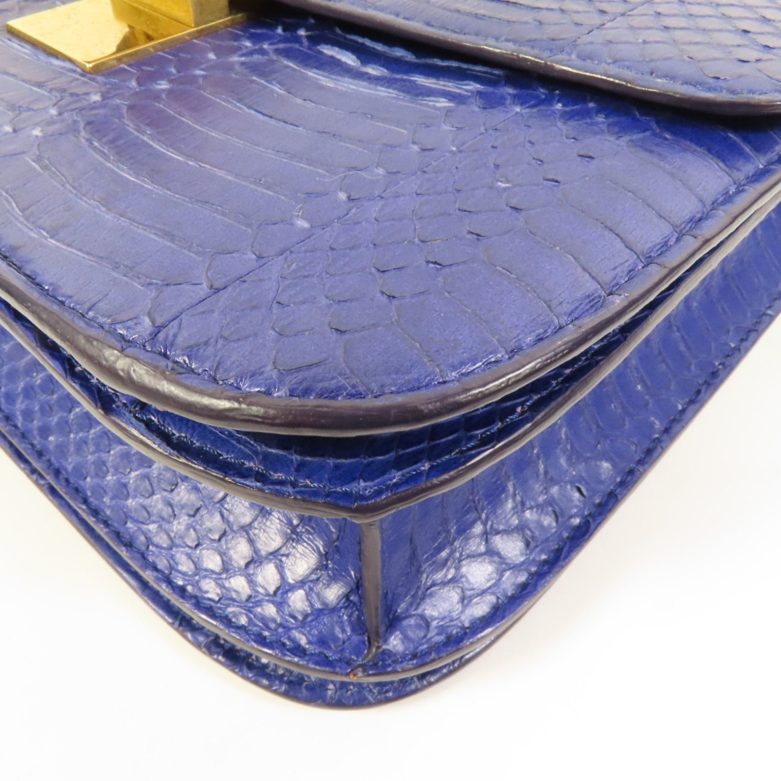 CELINE 蛇皮皮革Classic Box金扣肩背袋