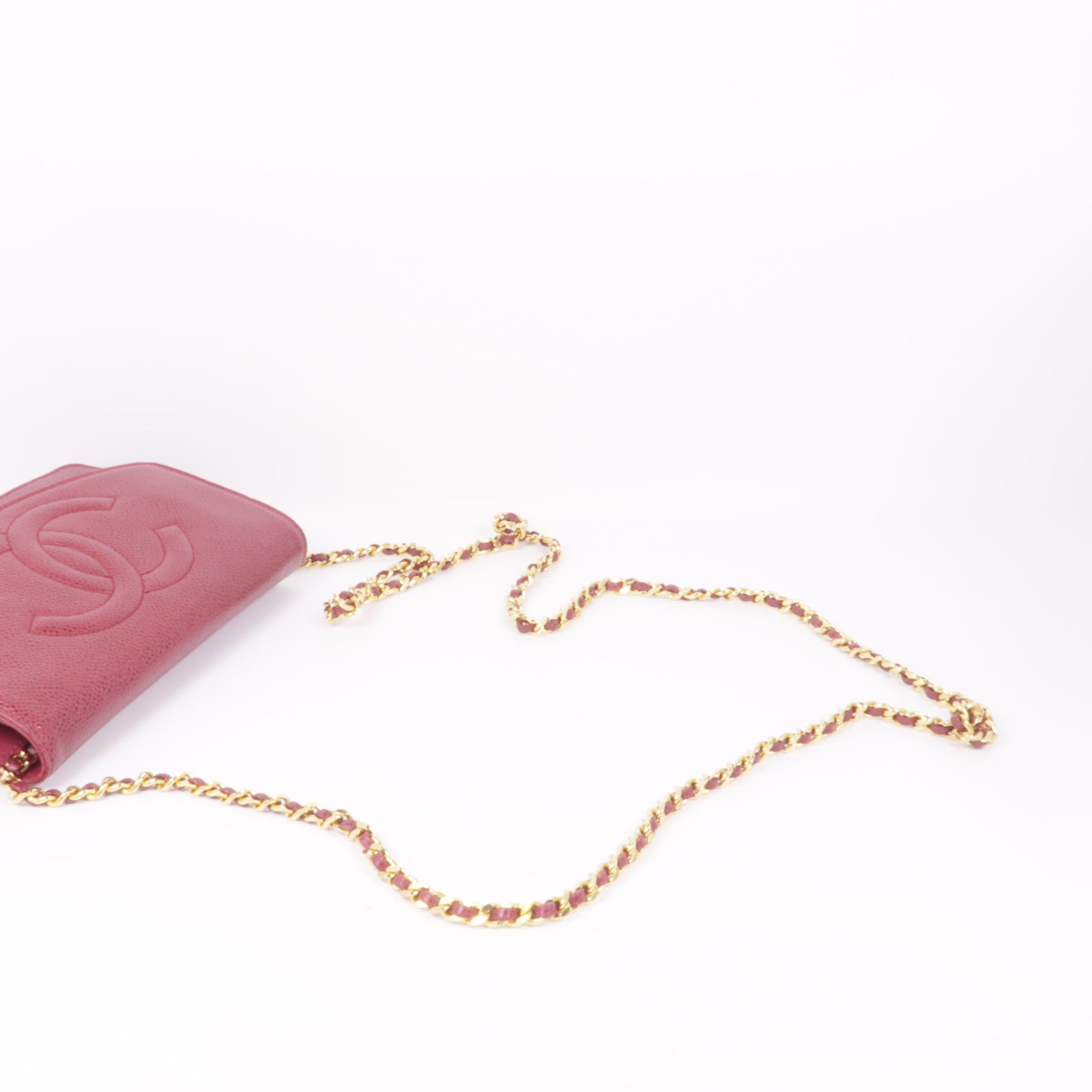 CHANEL 牛皮皮革Wallet On Chain金扣鏈帶肩背袋