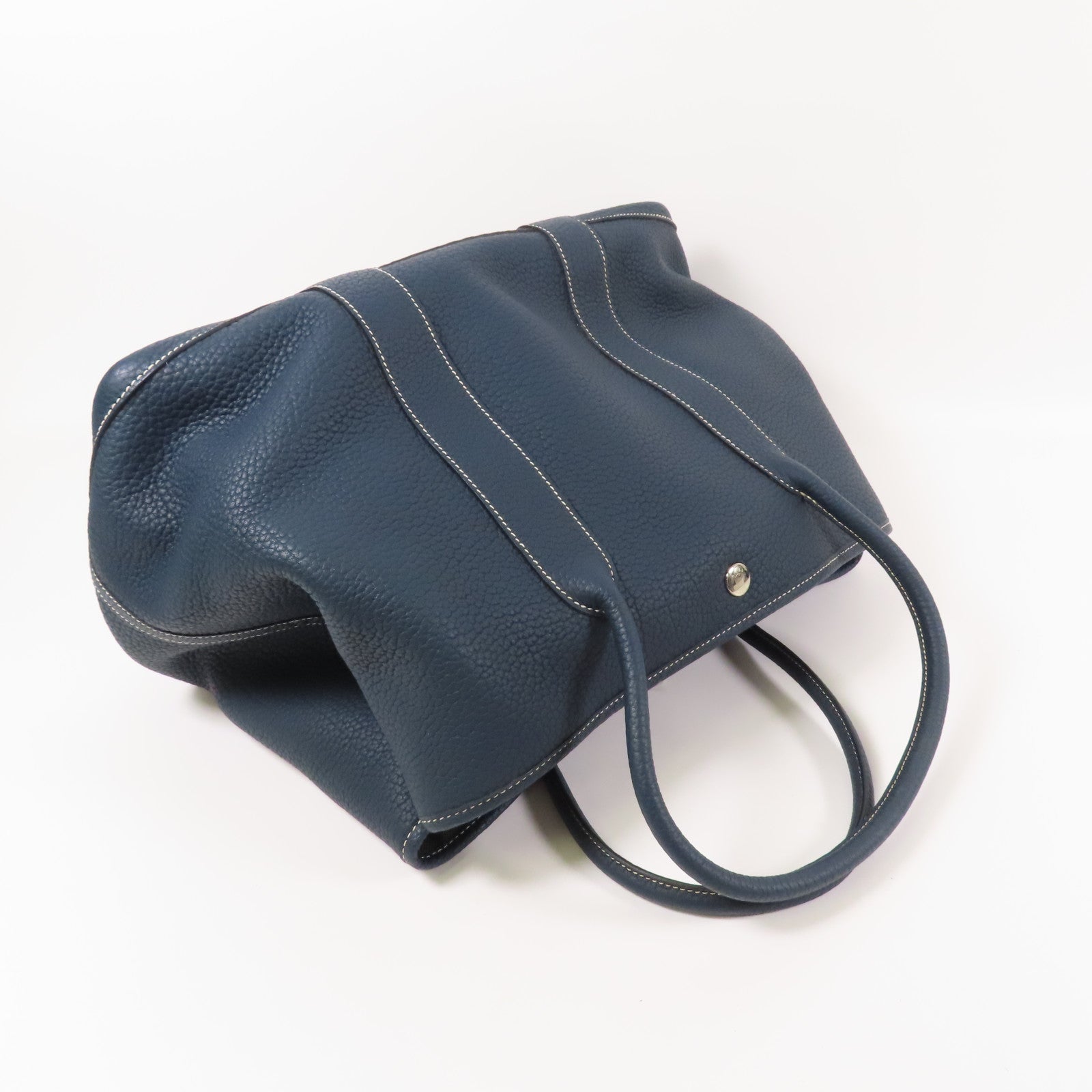 HERMES Nagonda皮革Garden Party PM銀扣手挽袋Vert Cypres