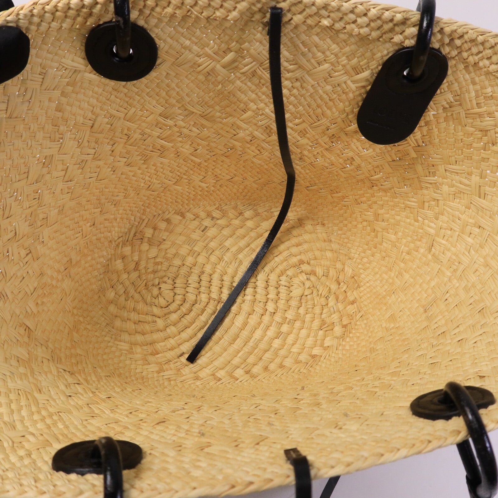 LOEWE Iraca Palm/皮革Small Anagram Basket Bag手挽袋