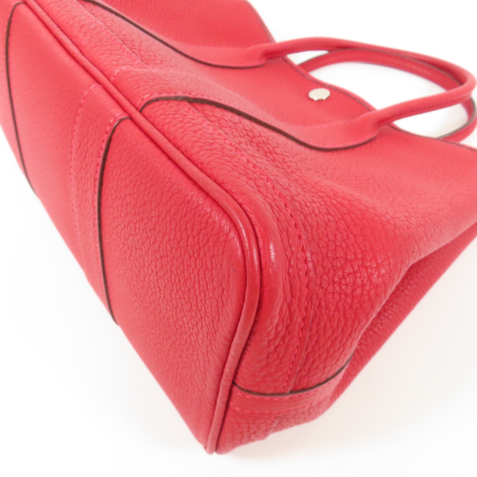 HERMES 【激減優惠】Negonda皮革Garden Party TPM銀扣手挽袋Rouge Casaque