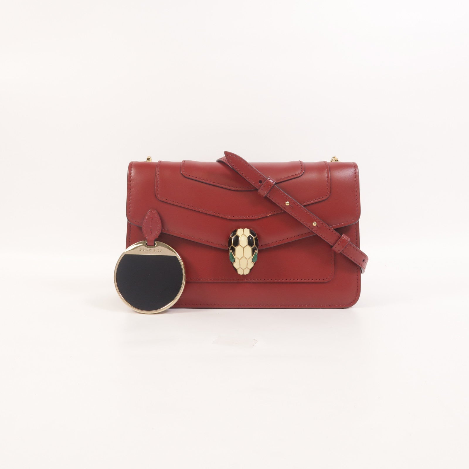 BVLGARI 牛皮皮革Serpenti Forever Wallet On Chain鏈帶肩背袋