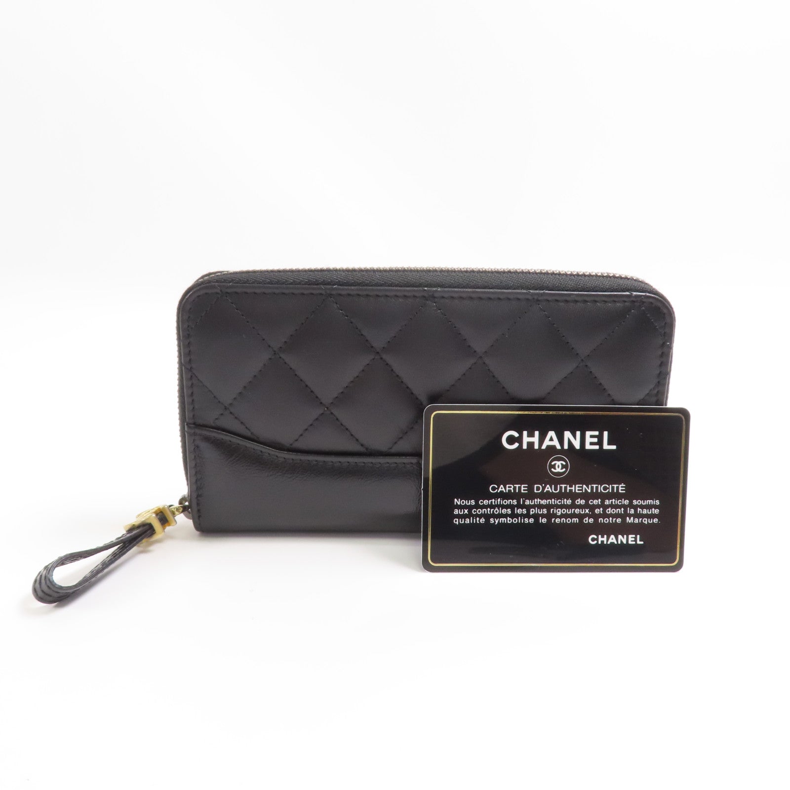 CHANEL 牛皮皮革Wallet金扣錢包