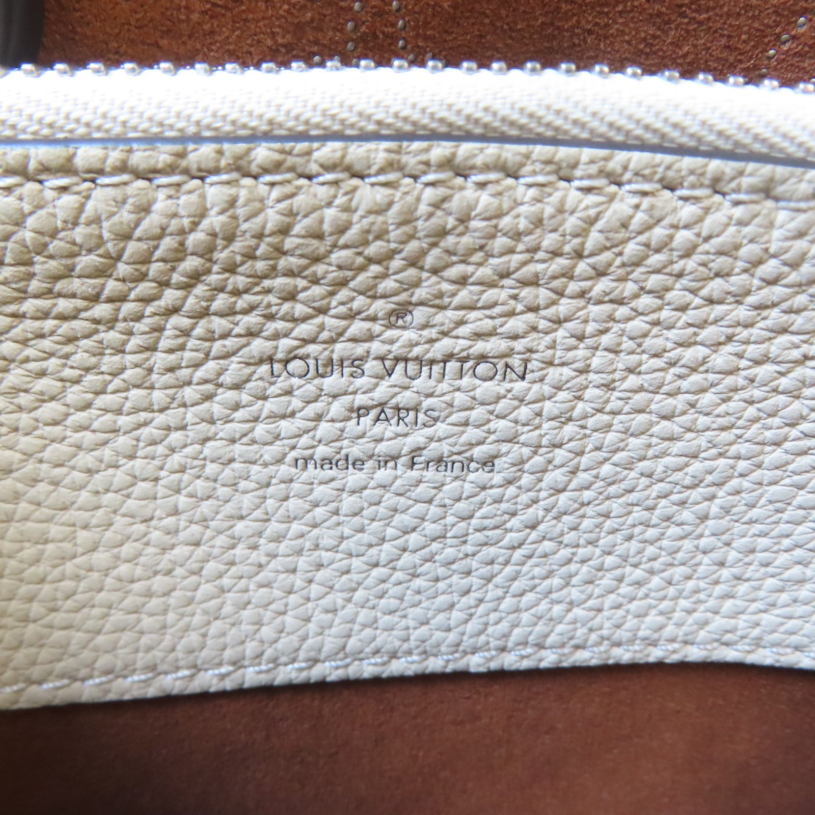 LOUIS VUITTON Mahina Bella Tote銀扣手挽肩背兩用袋奶油色