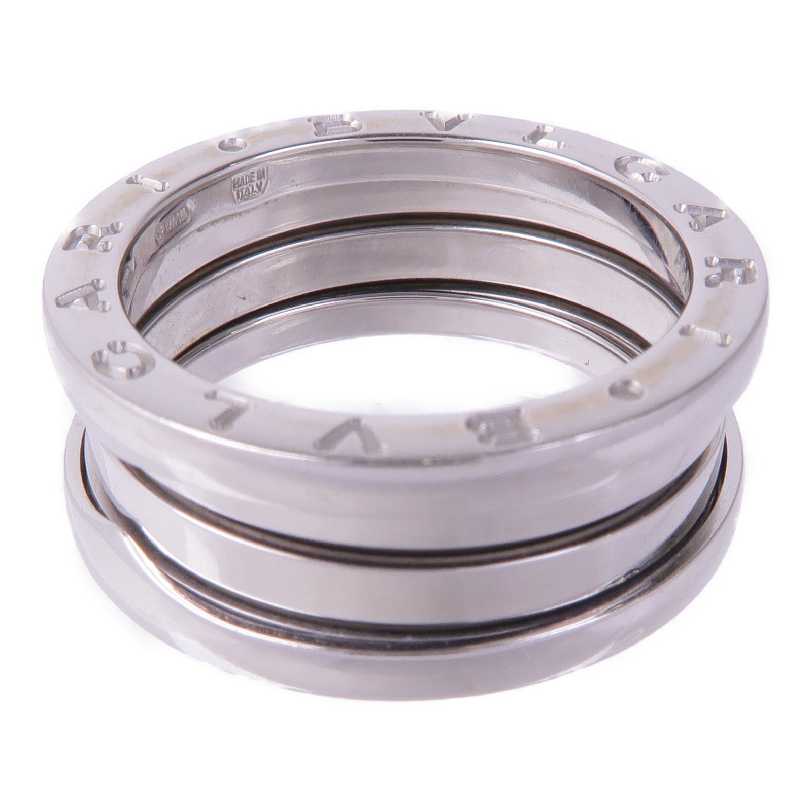 BVLGARI 18K白金B-zero1戒指US#7.5/BVLGARI#56