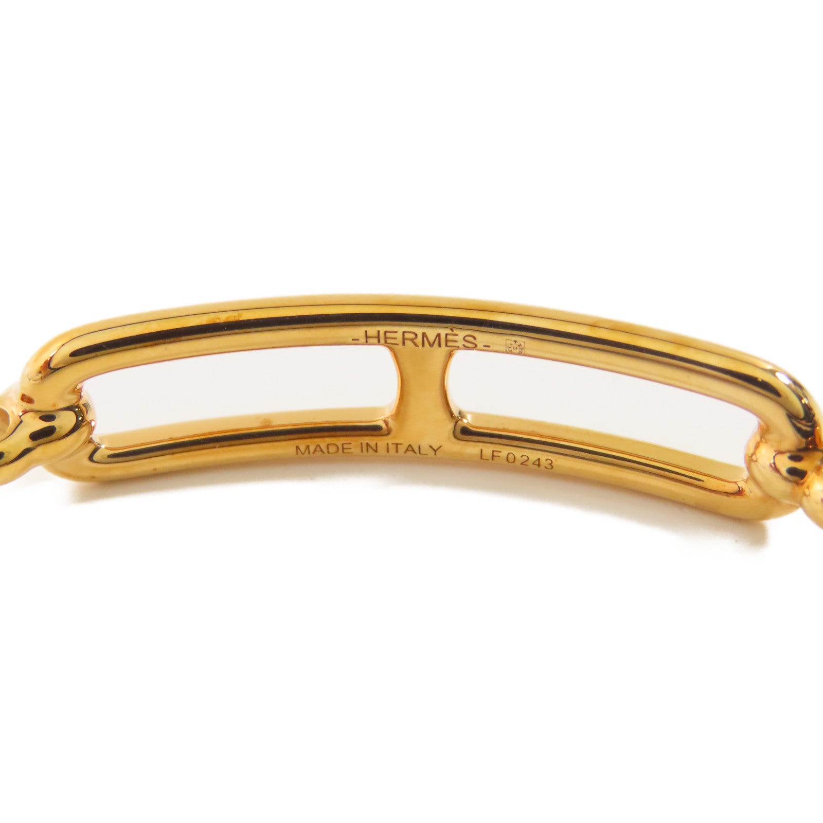 HERMES Swift皮革/金屬Roulis Double Tour Bracelet手鐲