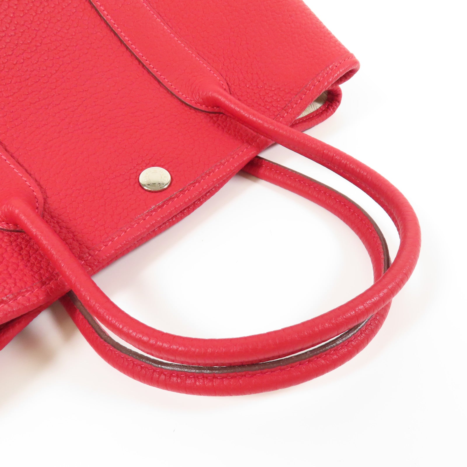 HERMES 【激減優惠】Negonda皮革Garden Party TPM銀扣手挽袋Rouge Casaque
