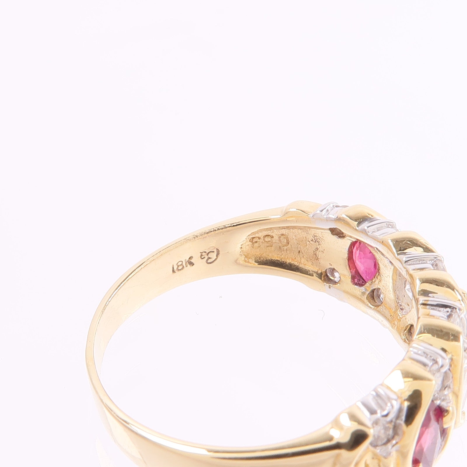 JEWELRY 18K黃金/白金Ruby Diamond Ring紅寶石/鑽石戒指