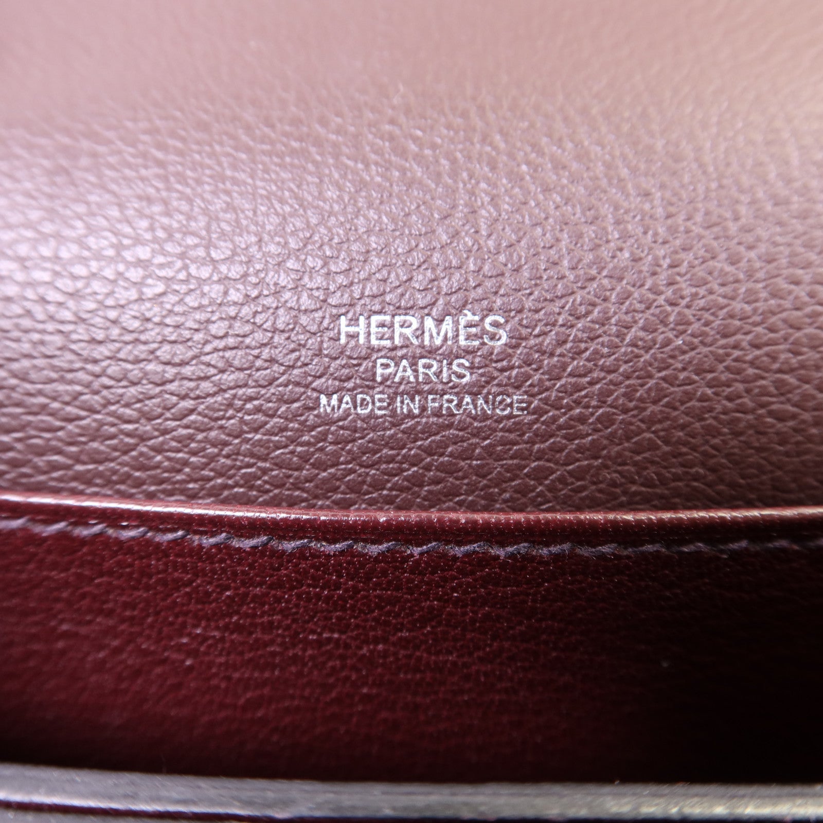 HERMES Evercolor皮革Roulis Mini銀扣肩背袋Rouge Sellier