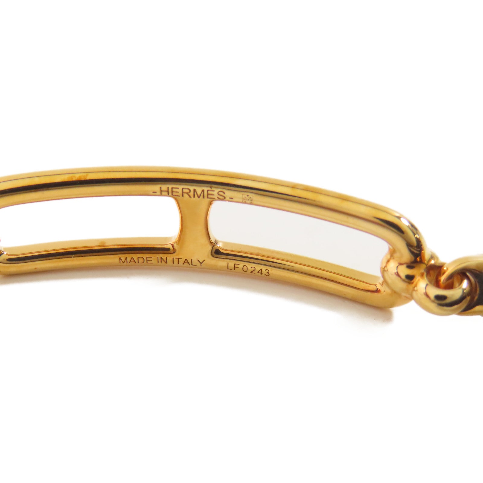 HERMES Swift皮革/金屬Roulis Double Tour Bracelet手鐲