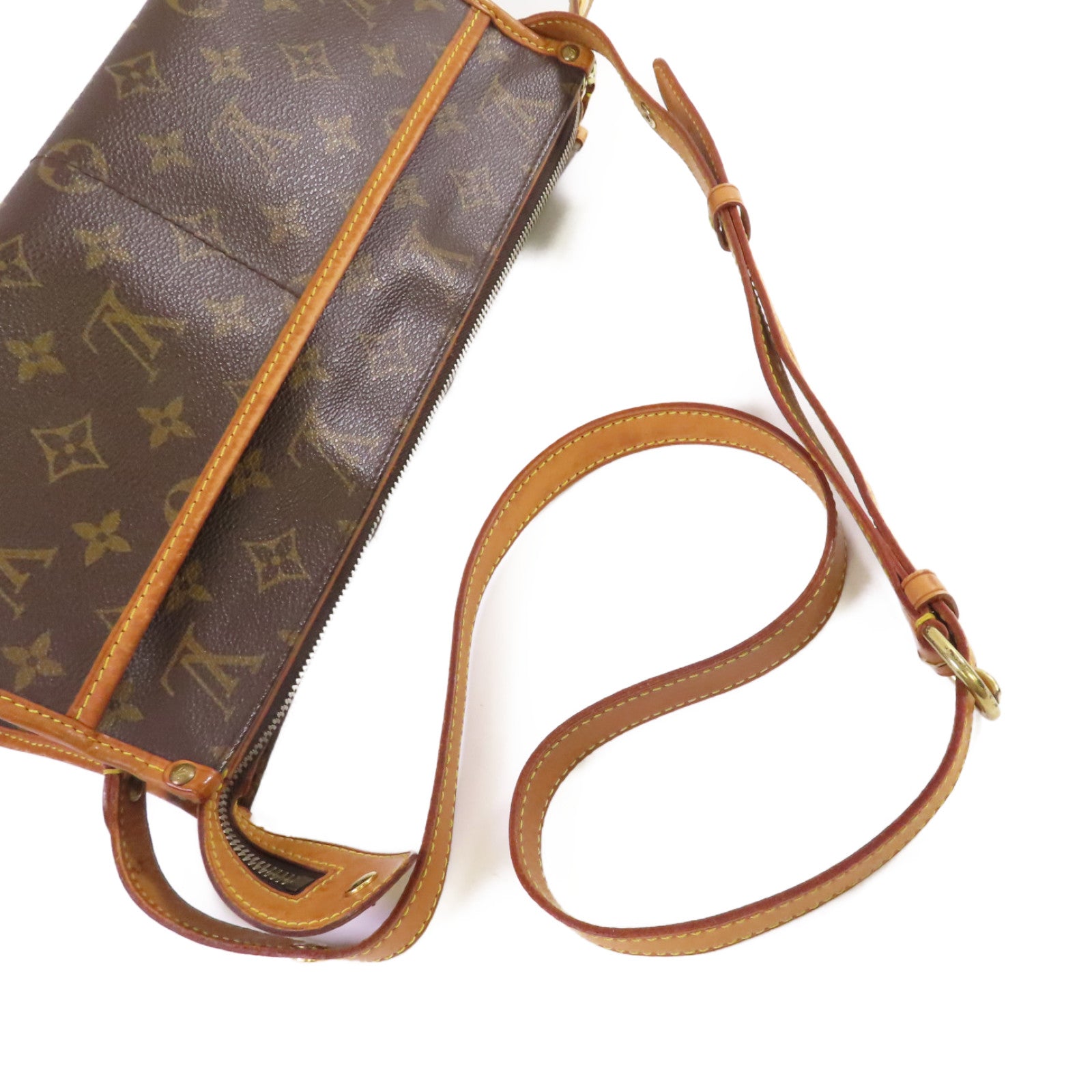 LOUIS VUITTON Monogram Popincourt Long Shoulder Bag金扣肩背袋啡色