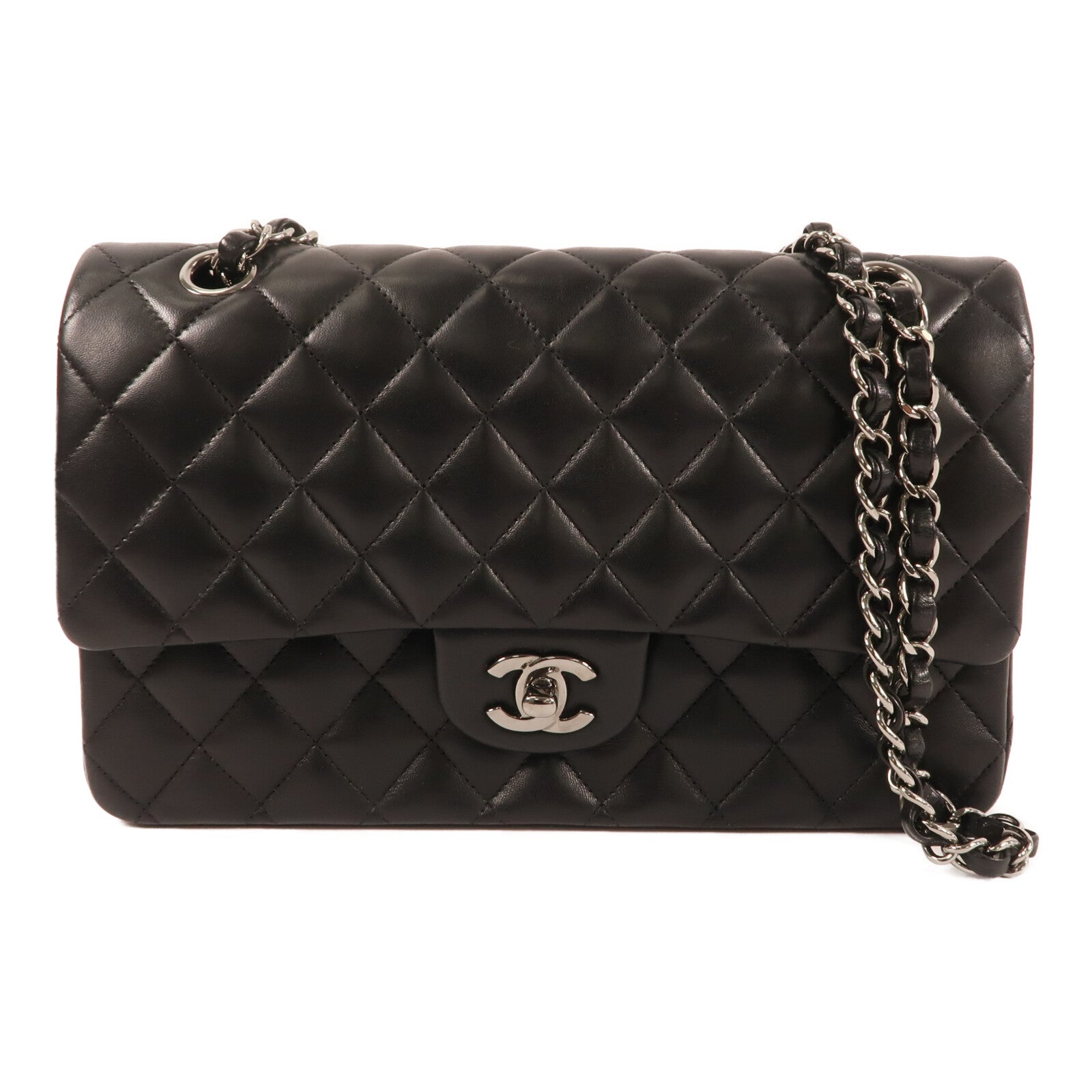 CHANEL 【激減優惠】羊皮皮革Classic 25銀扣鏈帶肩背袋
