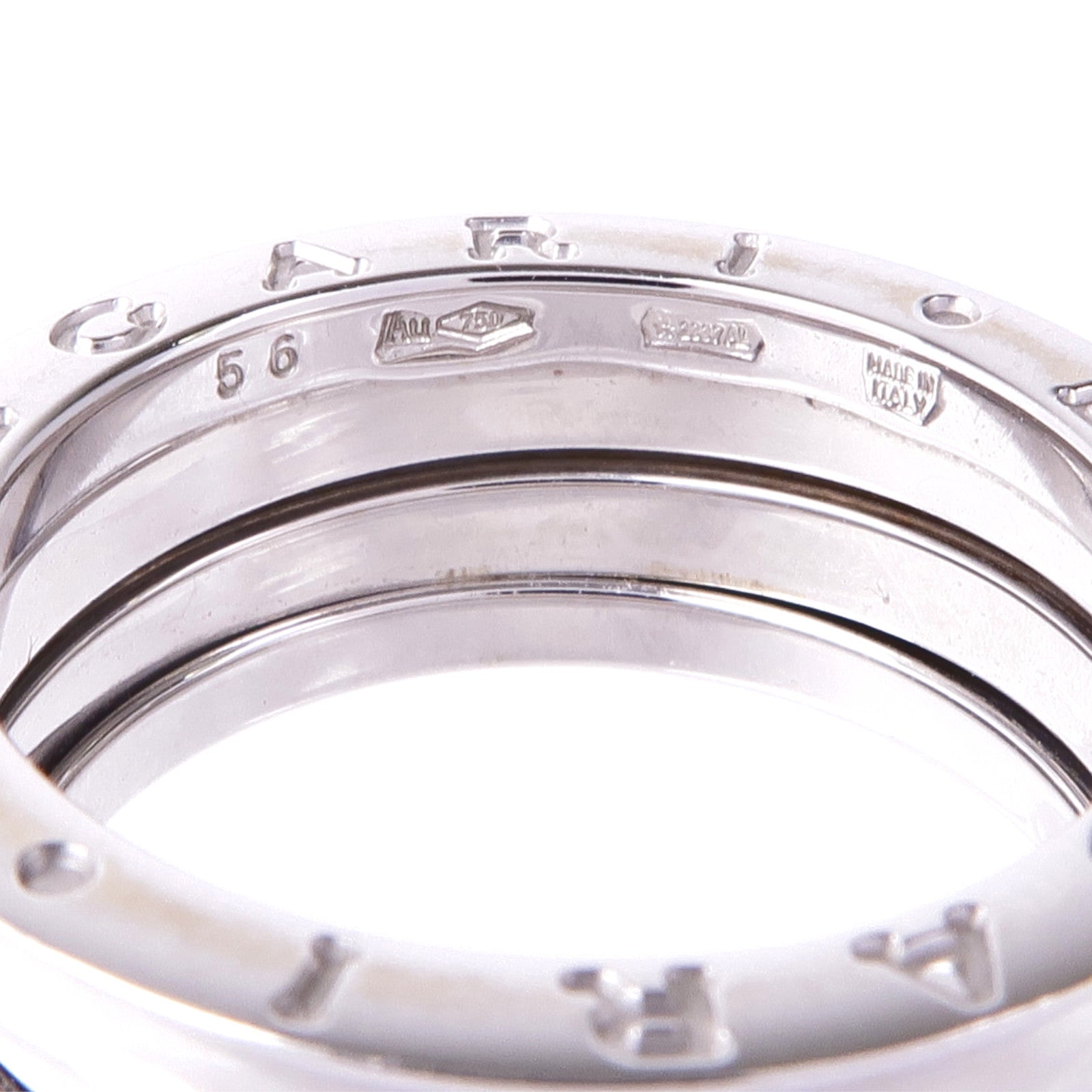 BVLGARI 18K白金B-zero1戒指US#7.5/BVLGARI#56