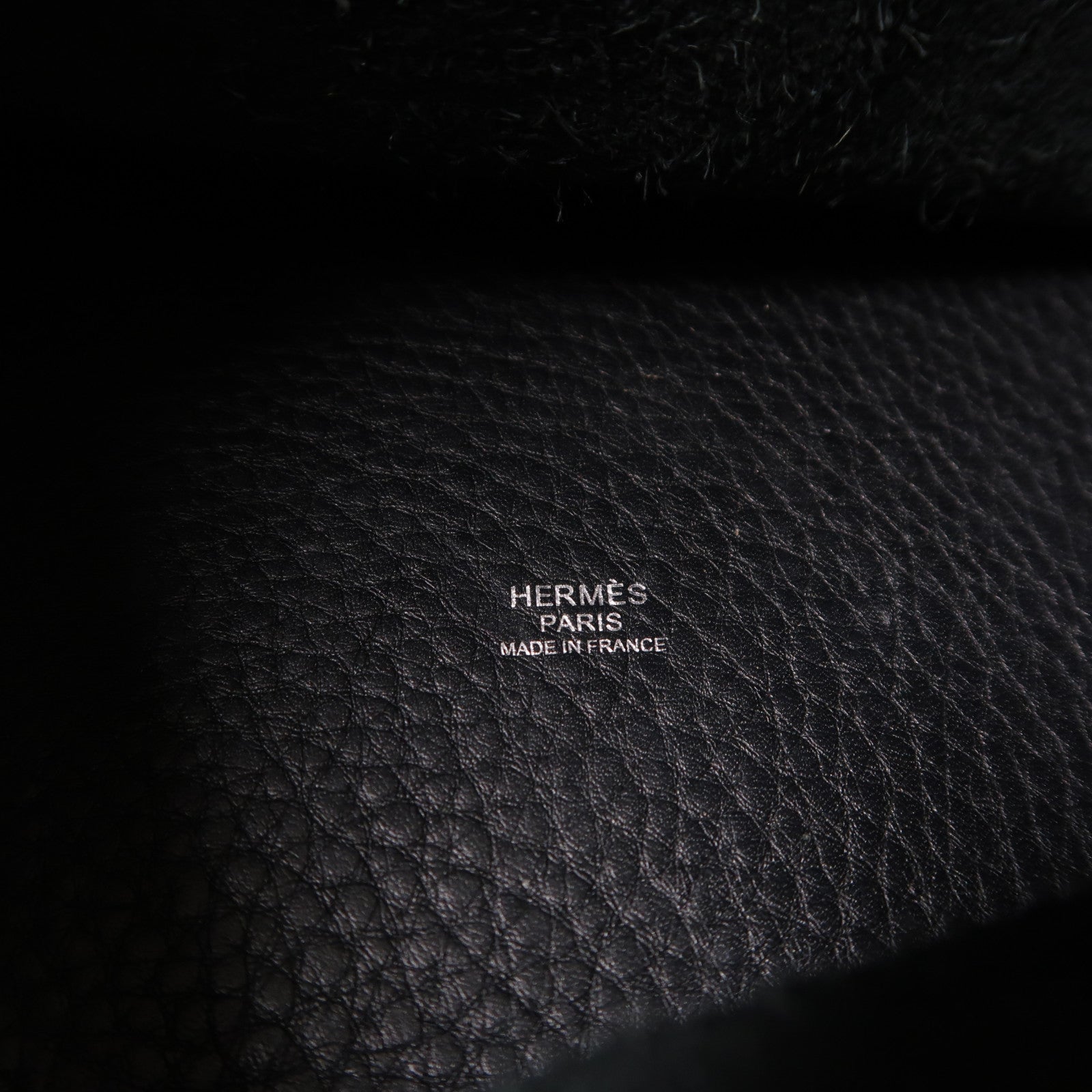 HERMES Clemence皮革Picotin MM銀扣手挽袋Noir