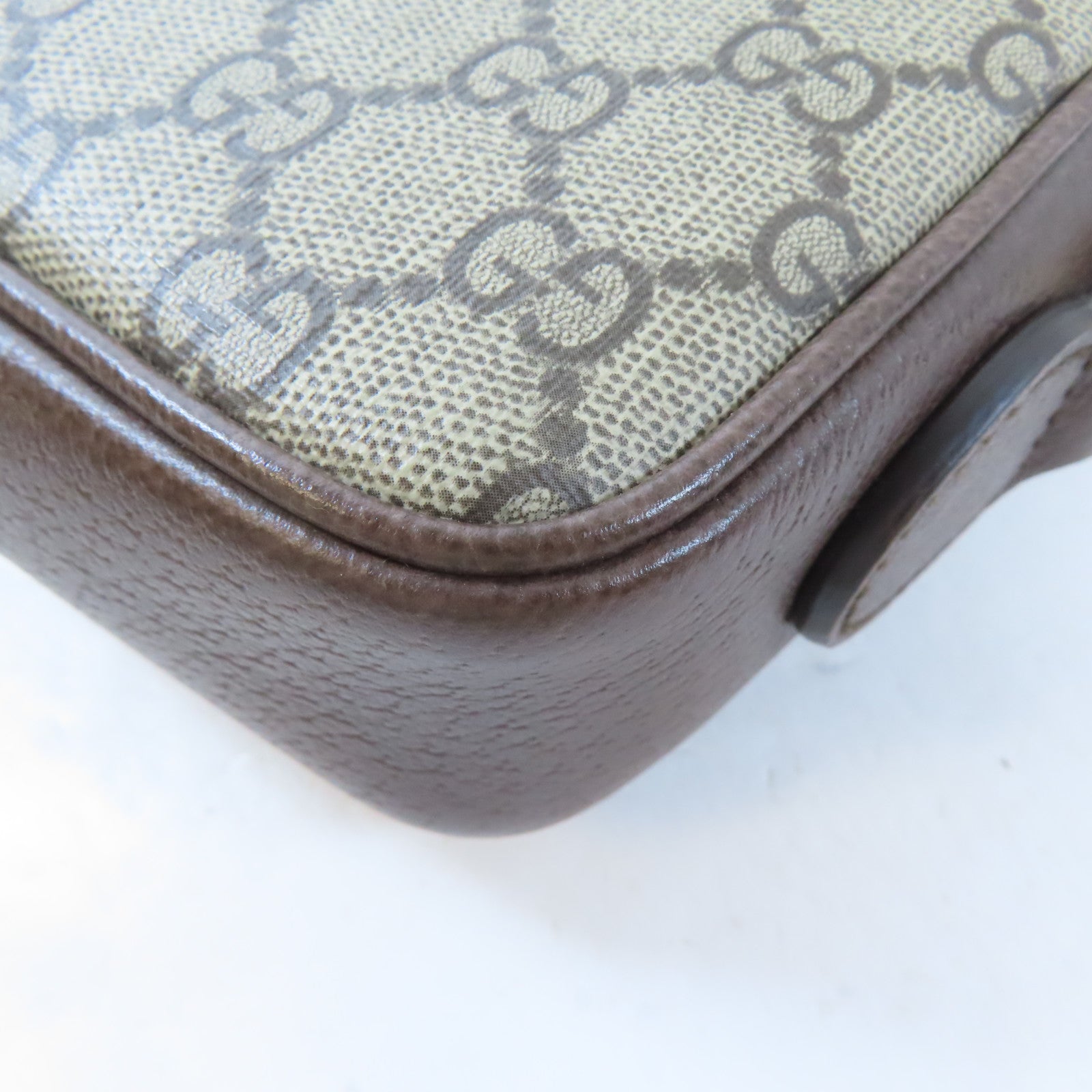GUCCI 塗層帆布Ophidia金扣肩背袋棕色