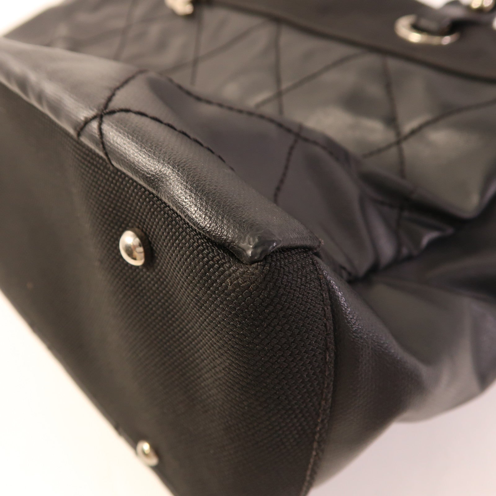 CHANEL CC SHW Tote Bag Canvas Black