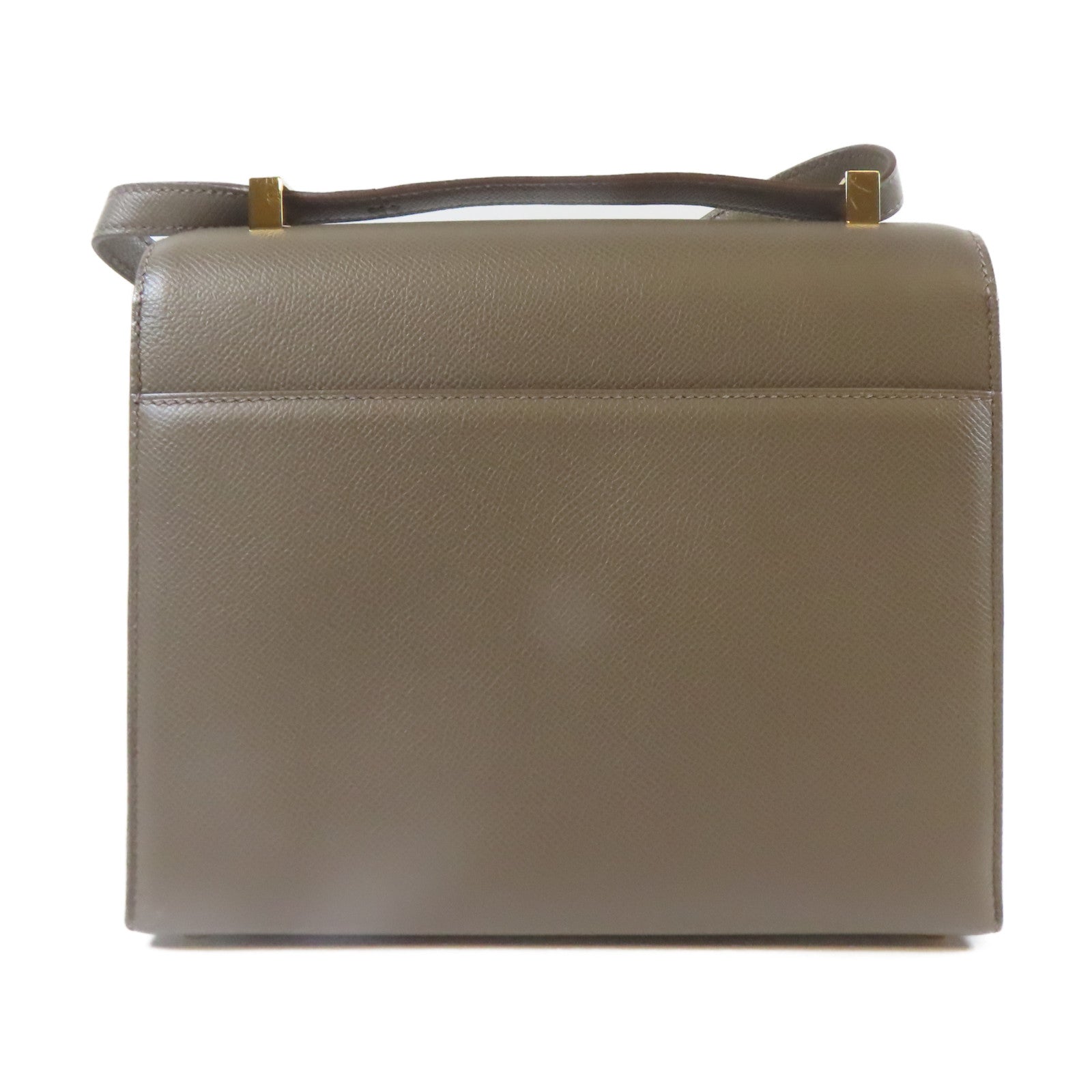 HERMES 【激減優惠】Veau Epsom皮革Verrou 23金扣肩背袋錫灰色