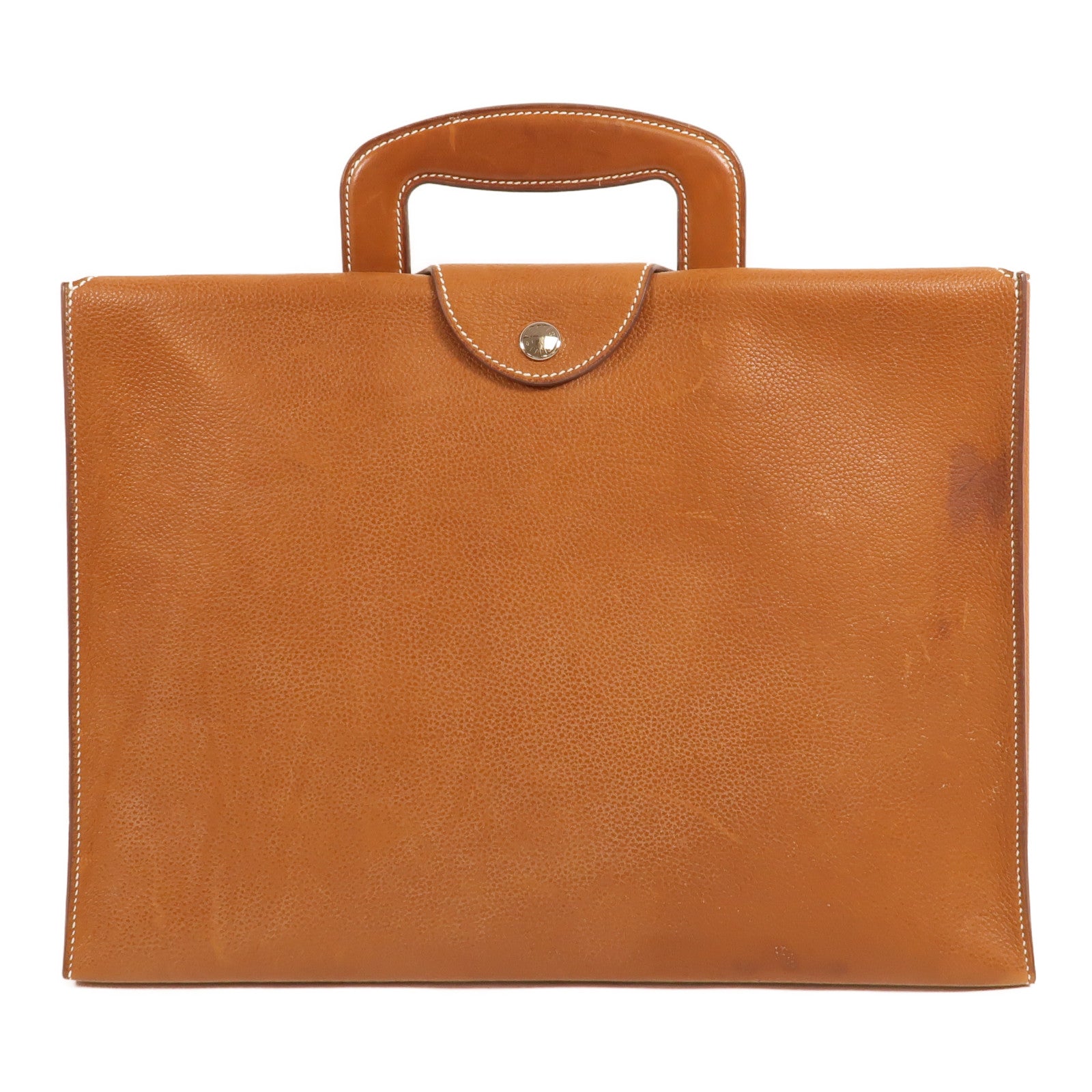 HERMES Barenia皮革Tribune Briefcase公事包Fauve