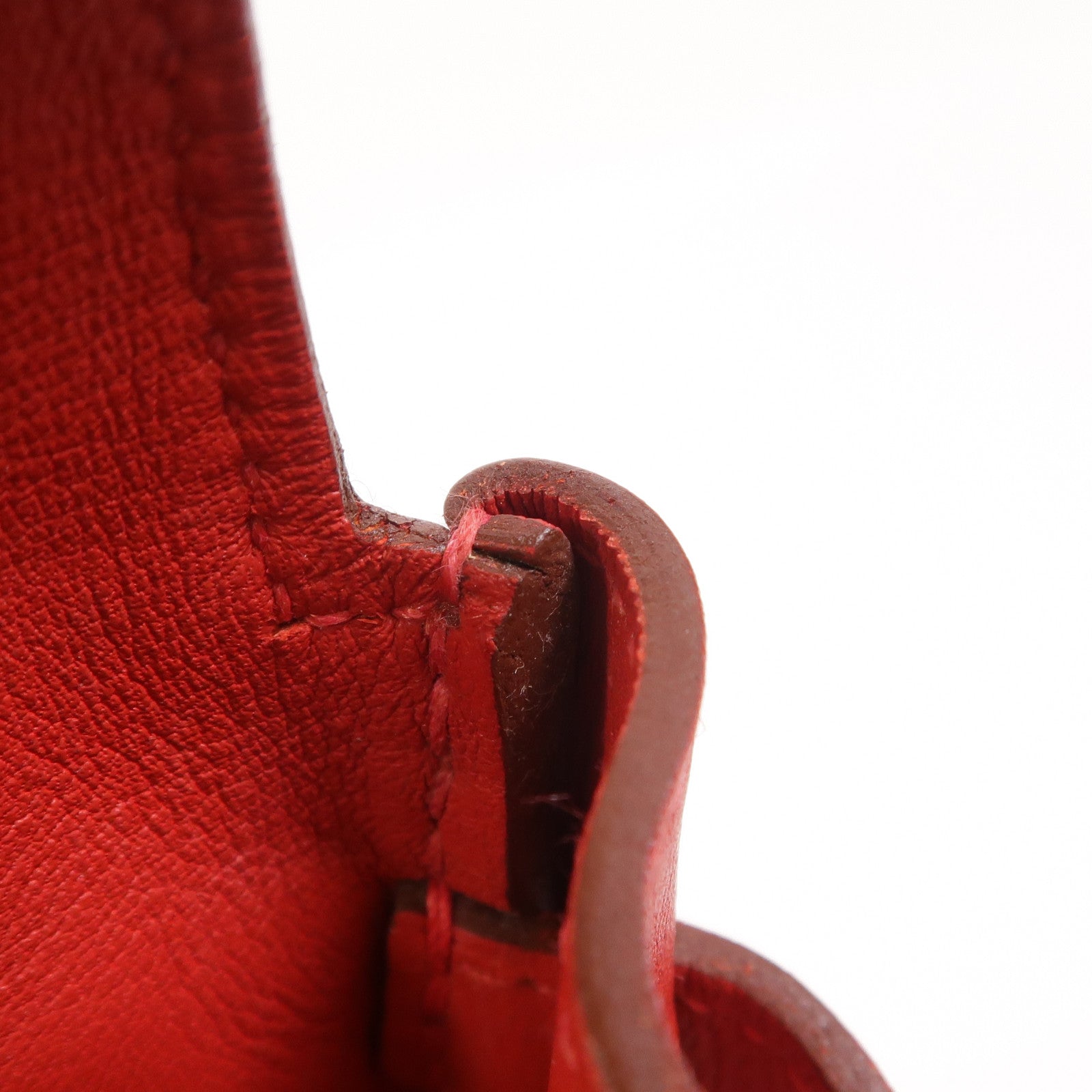 HERMES Swift皮革Berline Mini銀扣肩背袋Vermillon