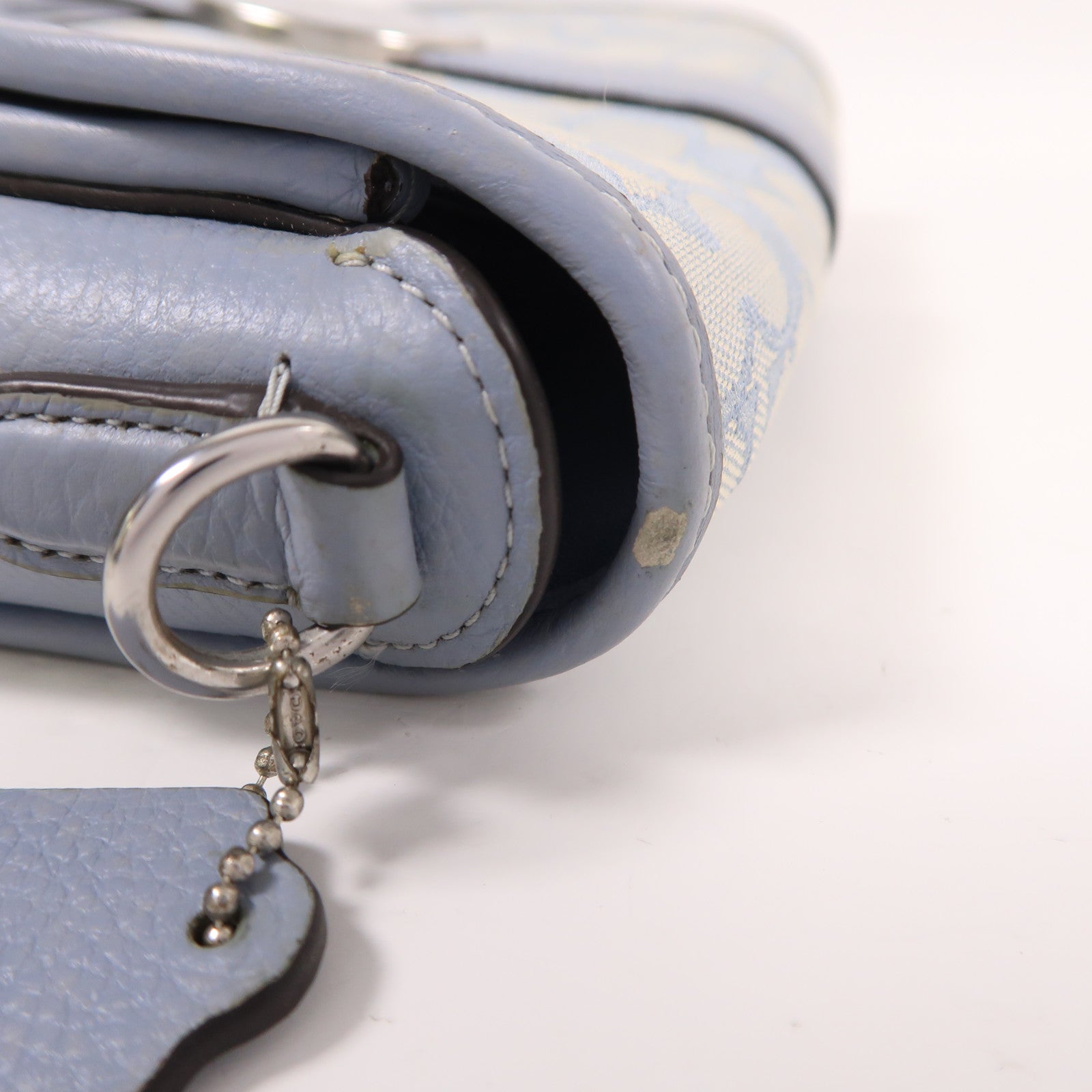 COACH 帆布Shoulder Bag銀扣肩背袋