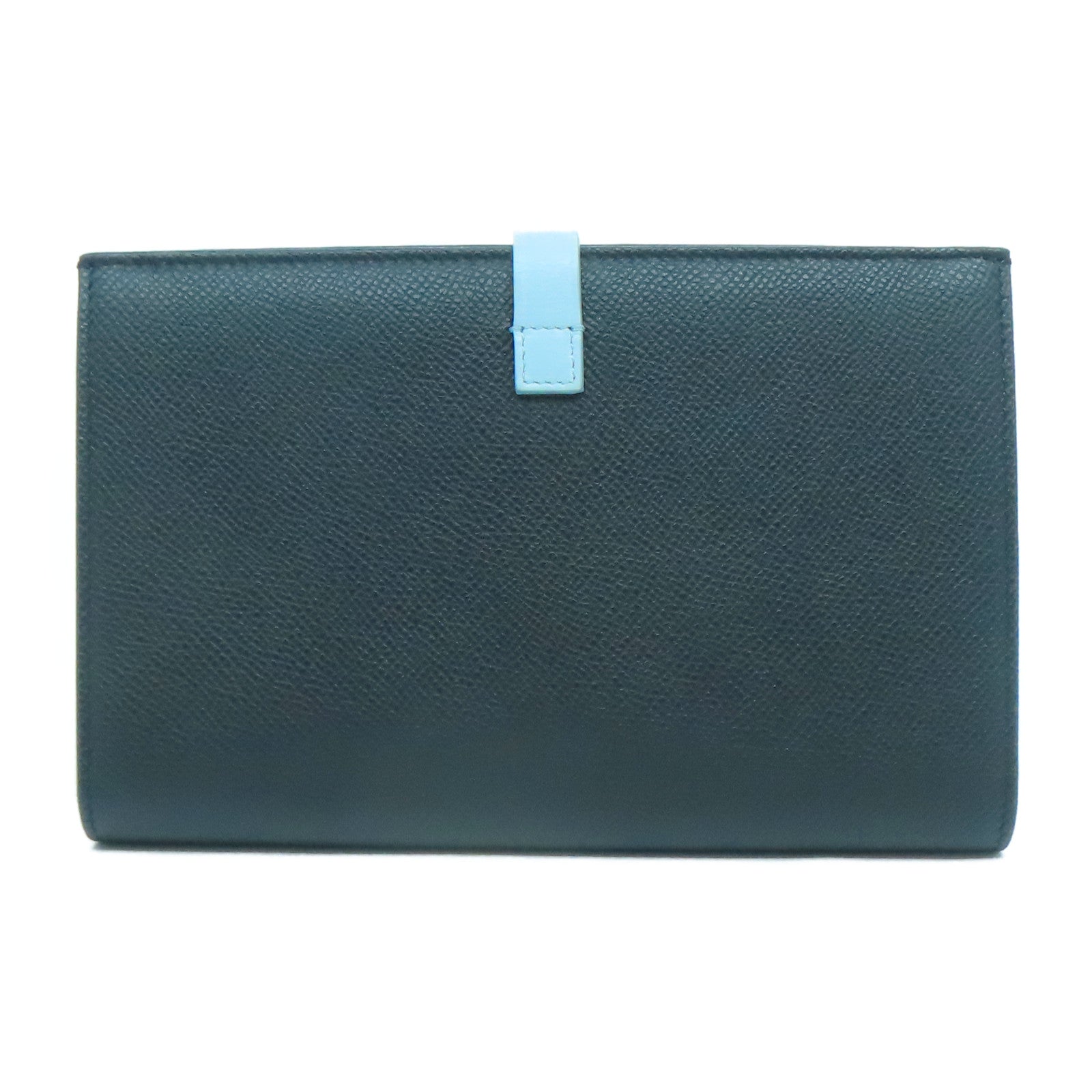 CELINE 【清倉大減價】牛皮皮革Long Wallet金扣長錢包黑色/藍色