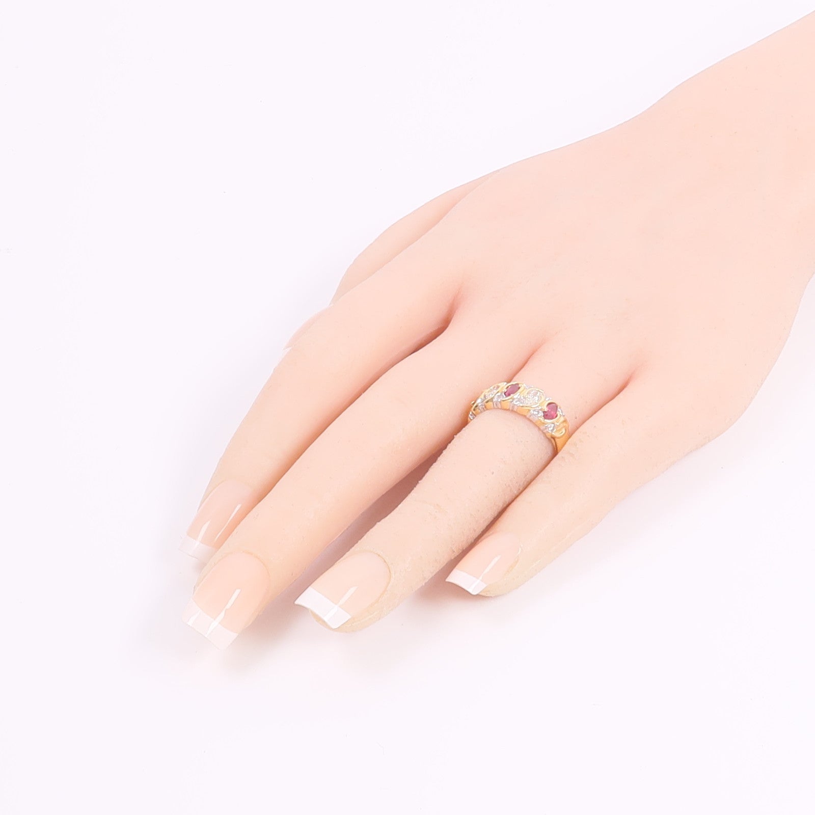 JEWELRY 18K黃金/白金Ruby Diamond Ring紅寶石/鑽石戒指
