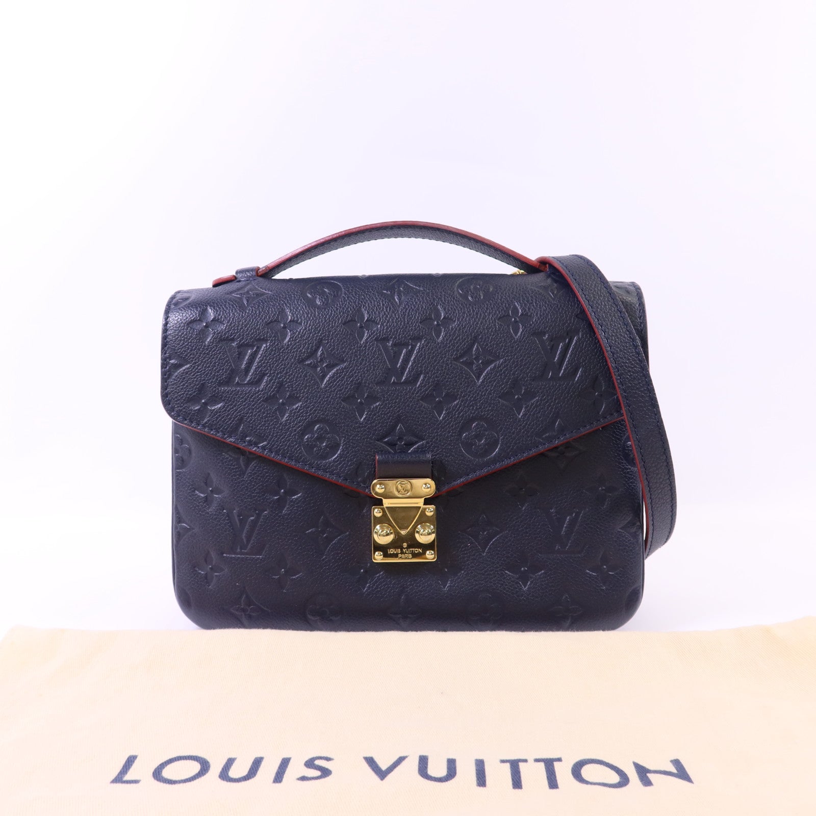 LOUIS VUITTON Monogram Empreinte Pochette Metis金扣手挽肩背兩用袋