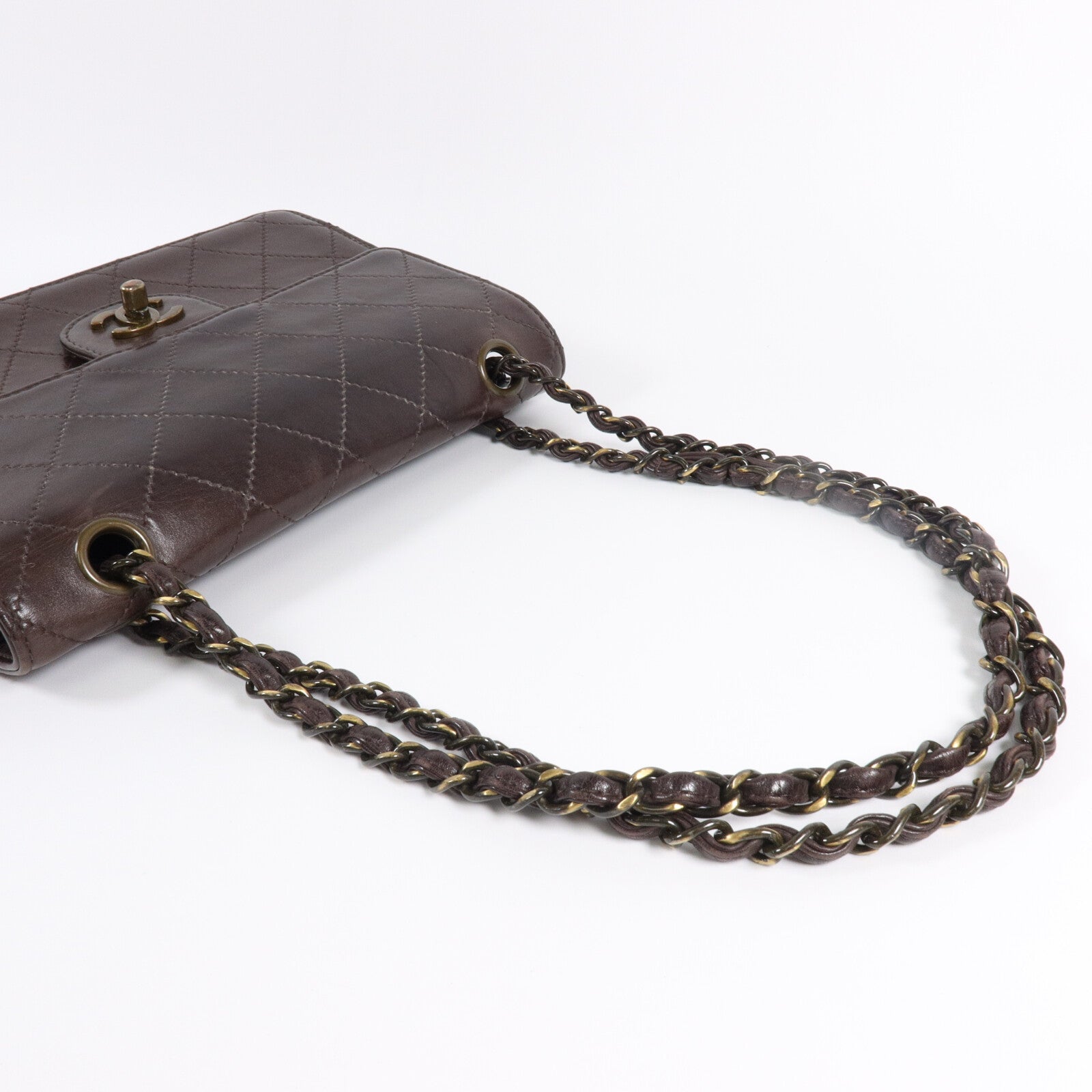 CHANEL 羊皮皮革Vintage Chain Shoulder鏈帶肩背袋