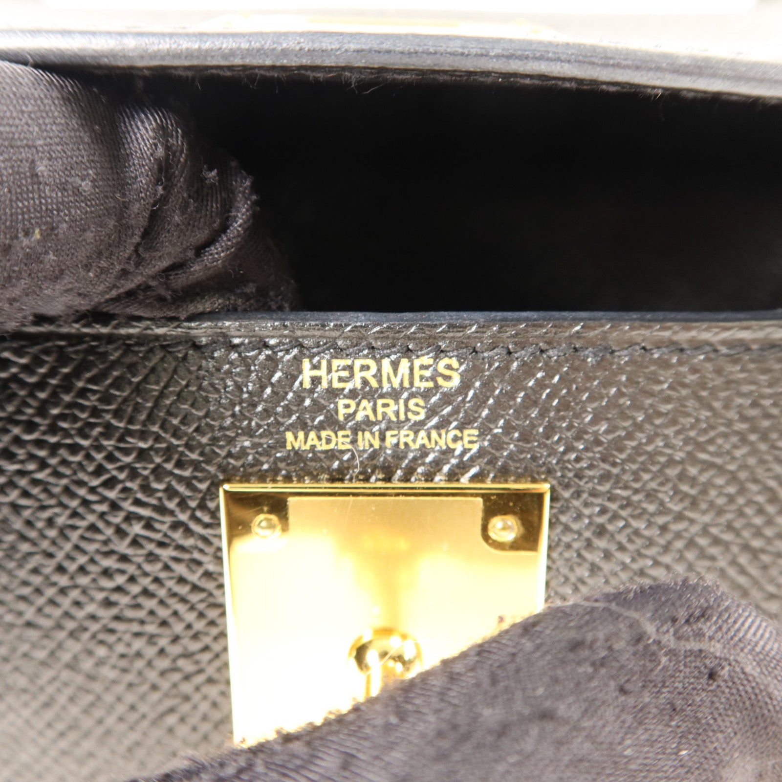 HERMES Epsom皮革Kelly 28手挽肩背兩用袋Noir