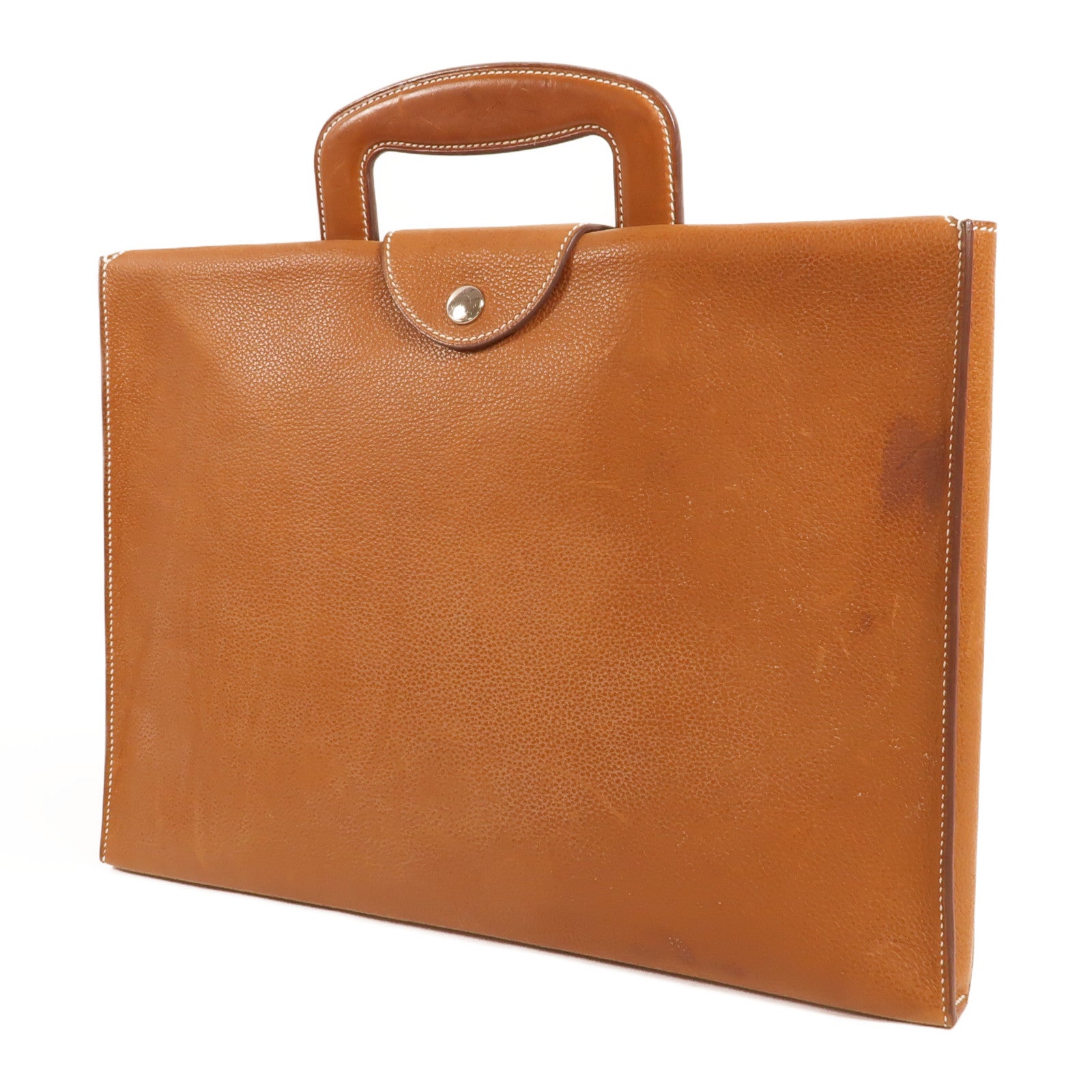HERMES Barenia皮革Tribune Briefcase公事包Fauve