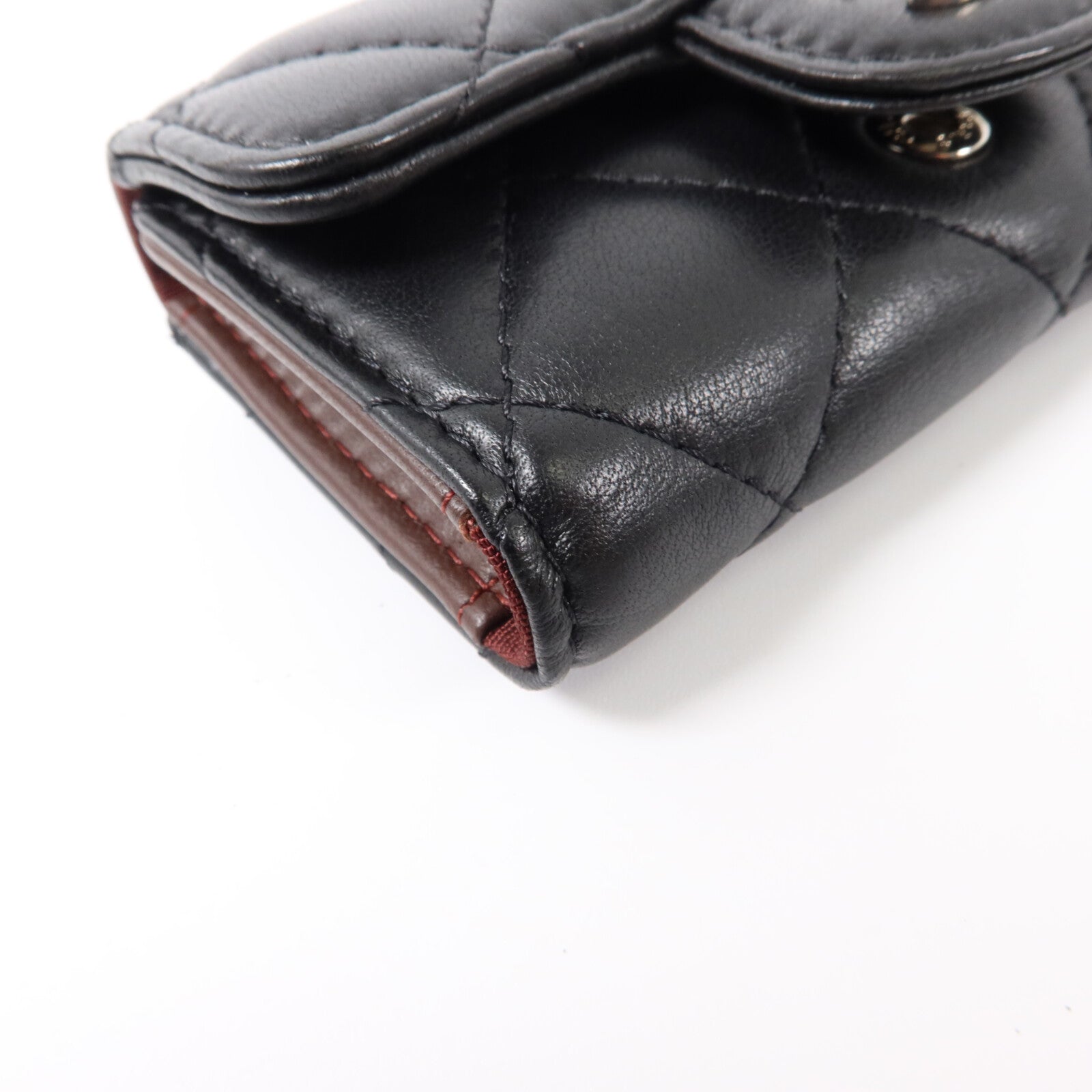 CHANEL 羊皮皮革Key Holder銀扣鎖匙包