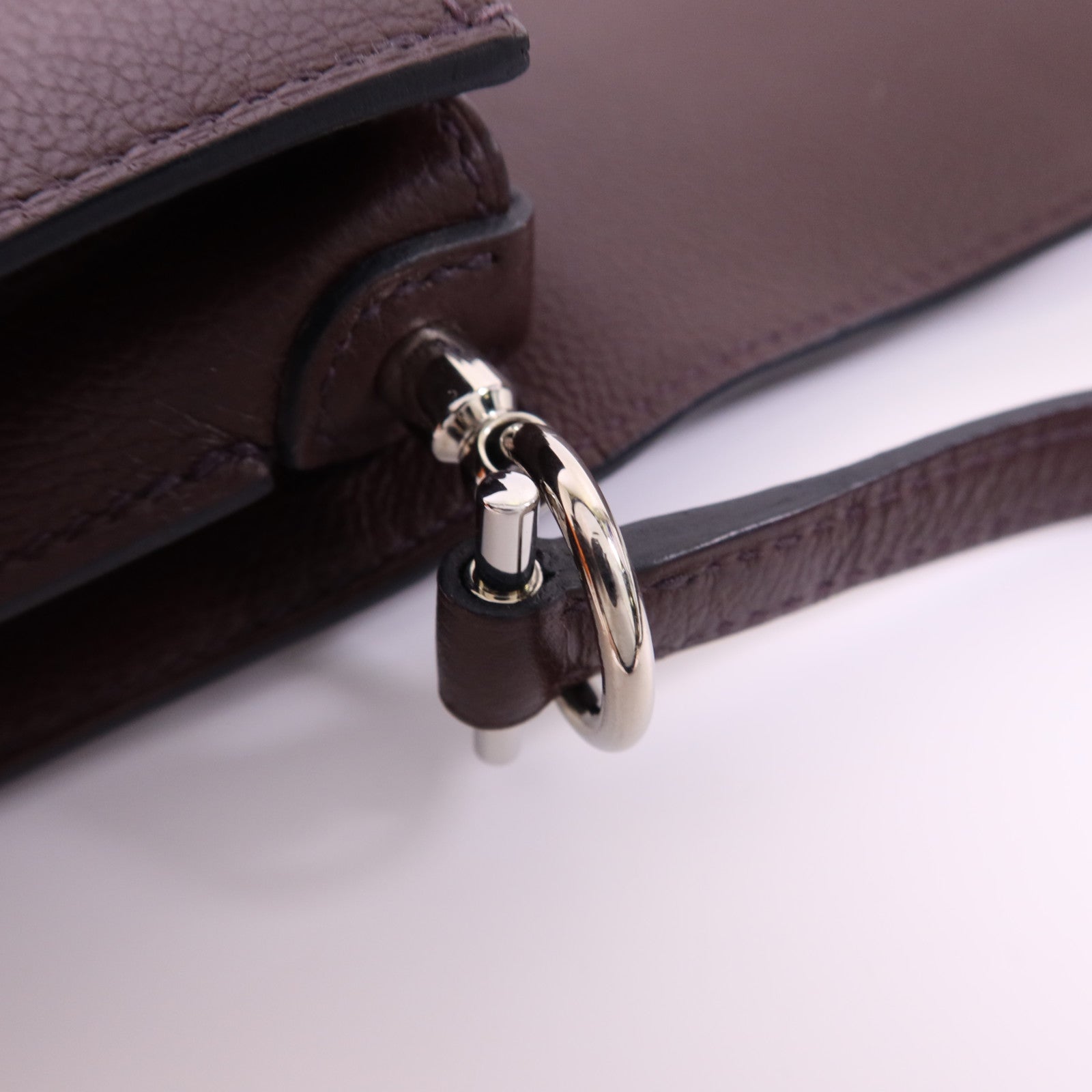 HERMES Evercolor皮革Roulis Mini銀扣肩背袋Rouge Sellier