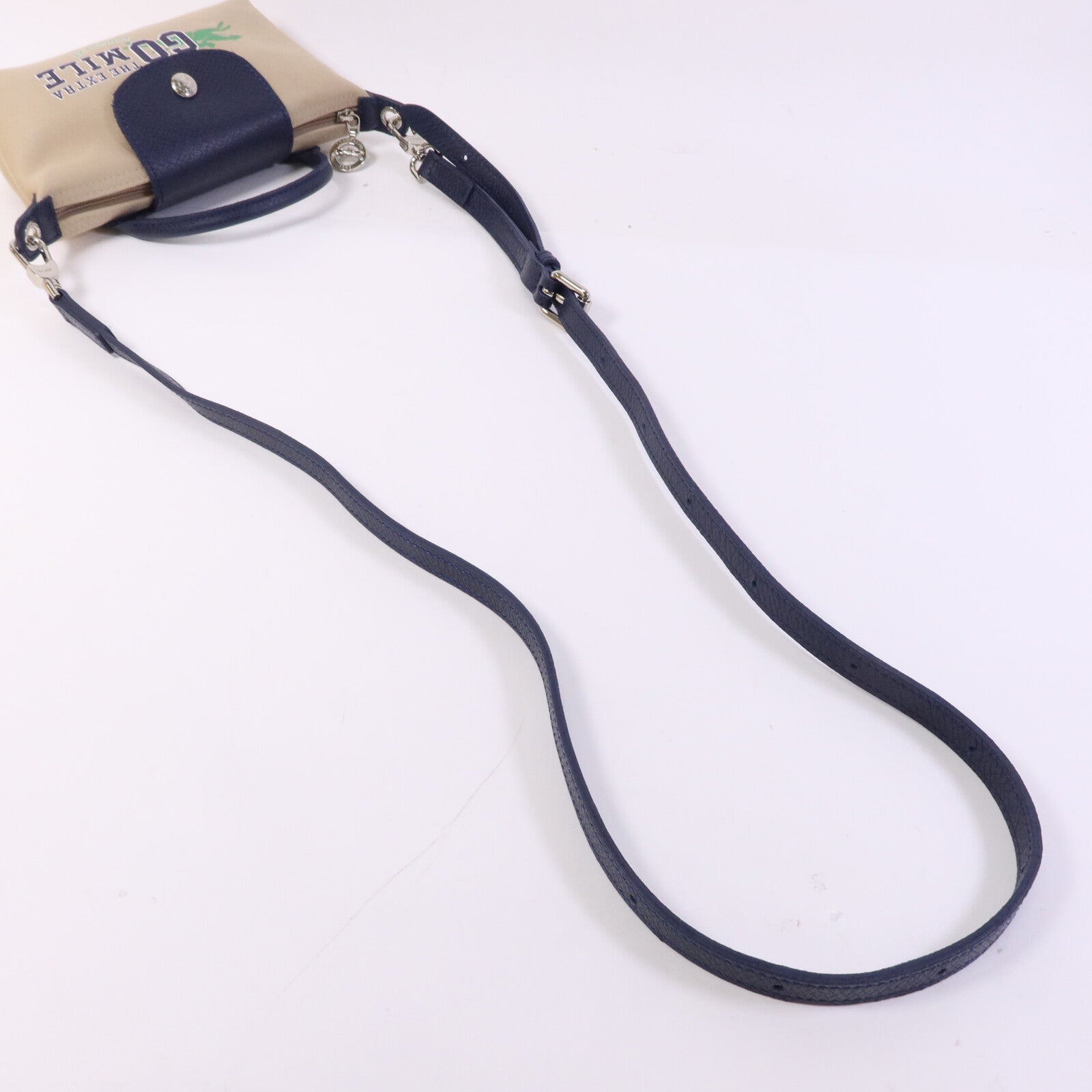 Longchamp 帆布Le Pliage Xtra XS Pouch銀扣手挽肩背兩用袋