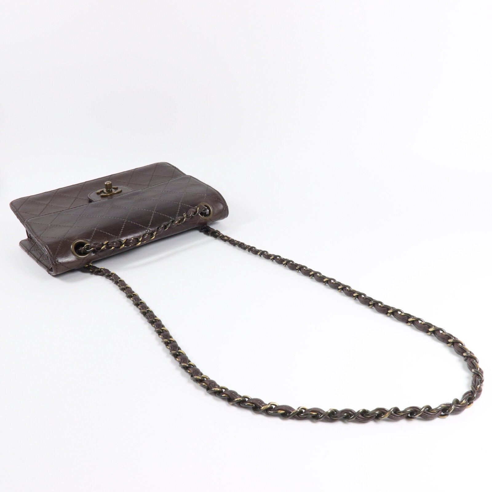 CHANEL 羊皮皮革Vintage Chain Shoulder鏈帶肩背袋